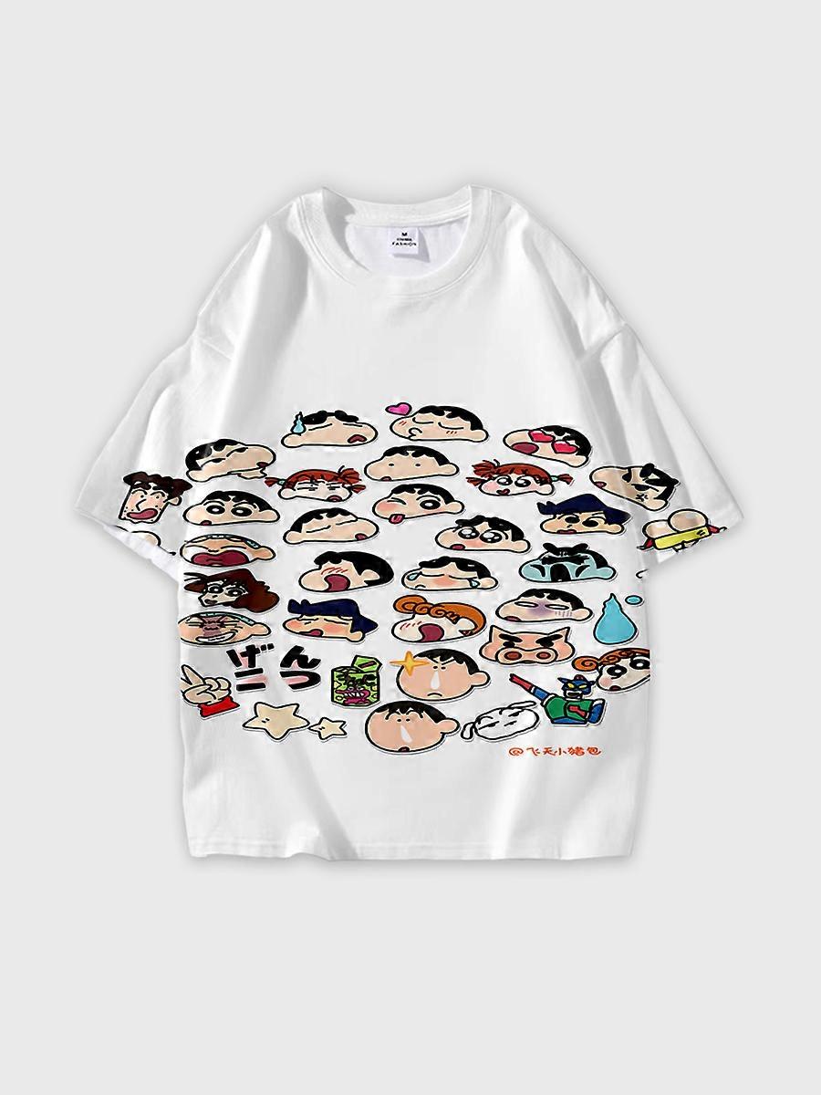 T-shirt round neck Pattern loose short sleeve JW128