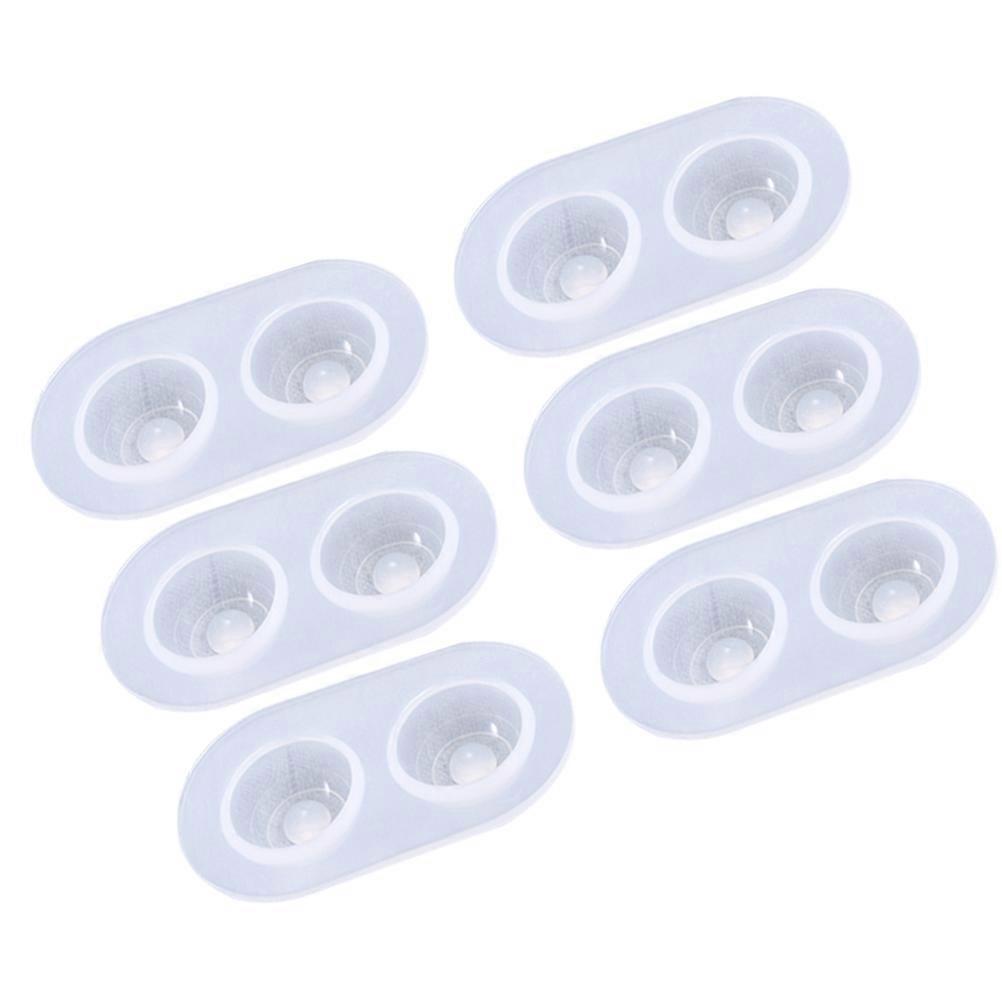 Epoxy Ornament Molds Crystal Epoxy Doll Eye Shape Mould Practical Design For Diy Process White 1.6x0.8cm 6Pcs