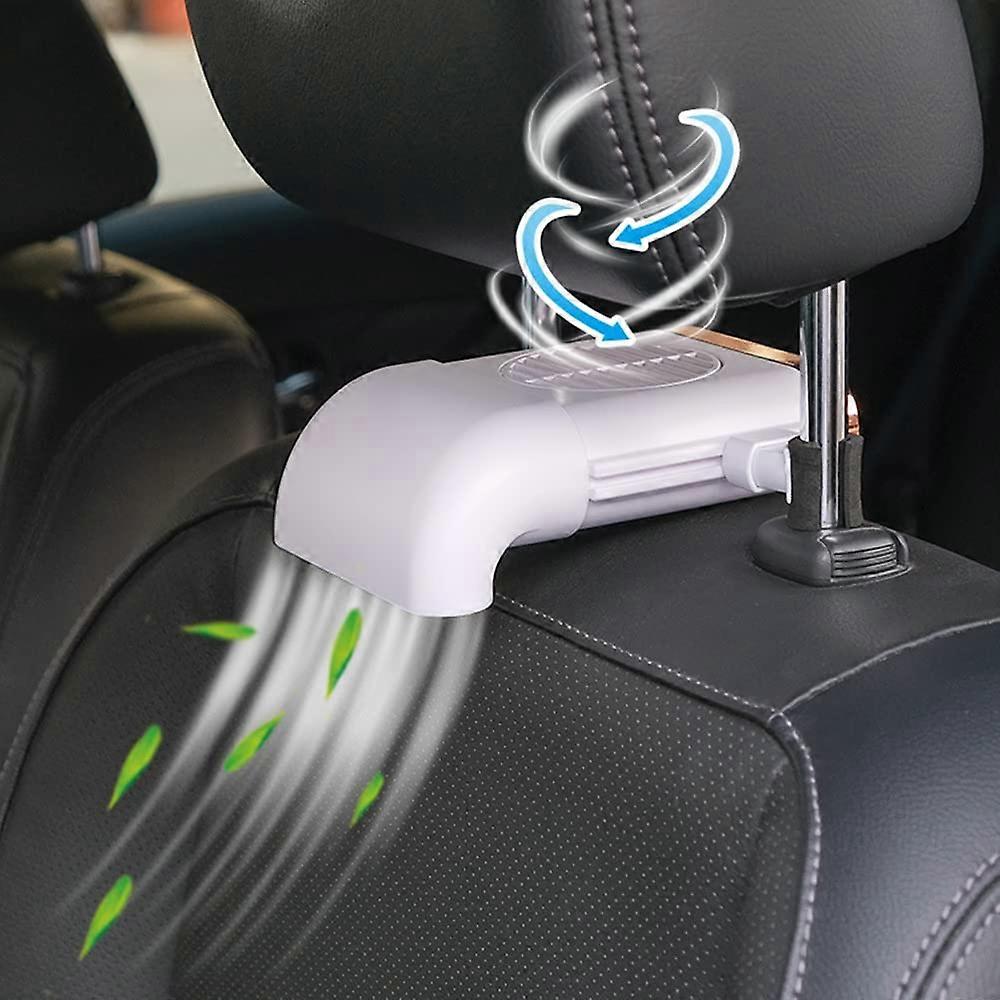 Portable car cooling fan for back seat, USB fan for driver's seat, adjustable 3speed (White)