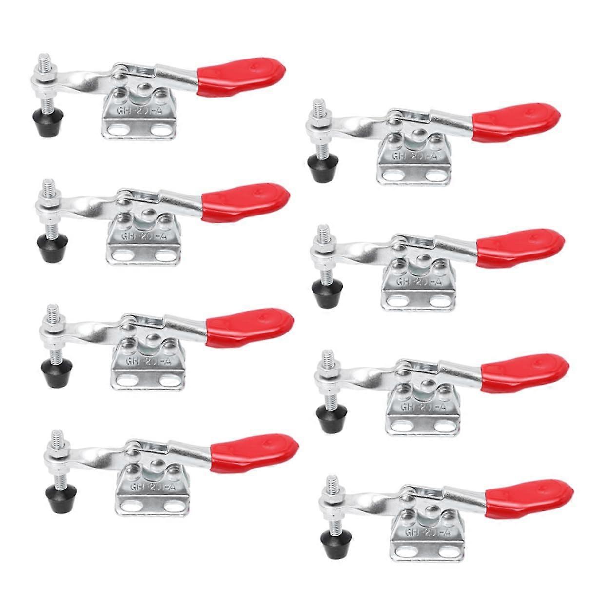 8-Piece Quick Release Lever Clamp Set, Heavy-Duty Knee Lever Spanner for Woodworking, Vertical Clamping, Silver Iron Material