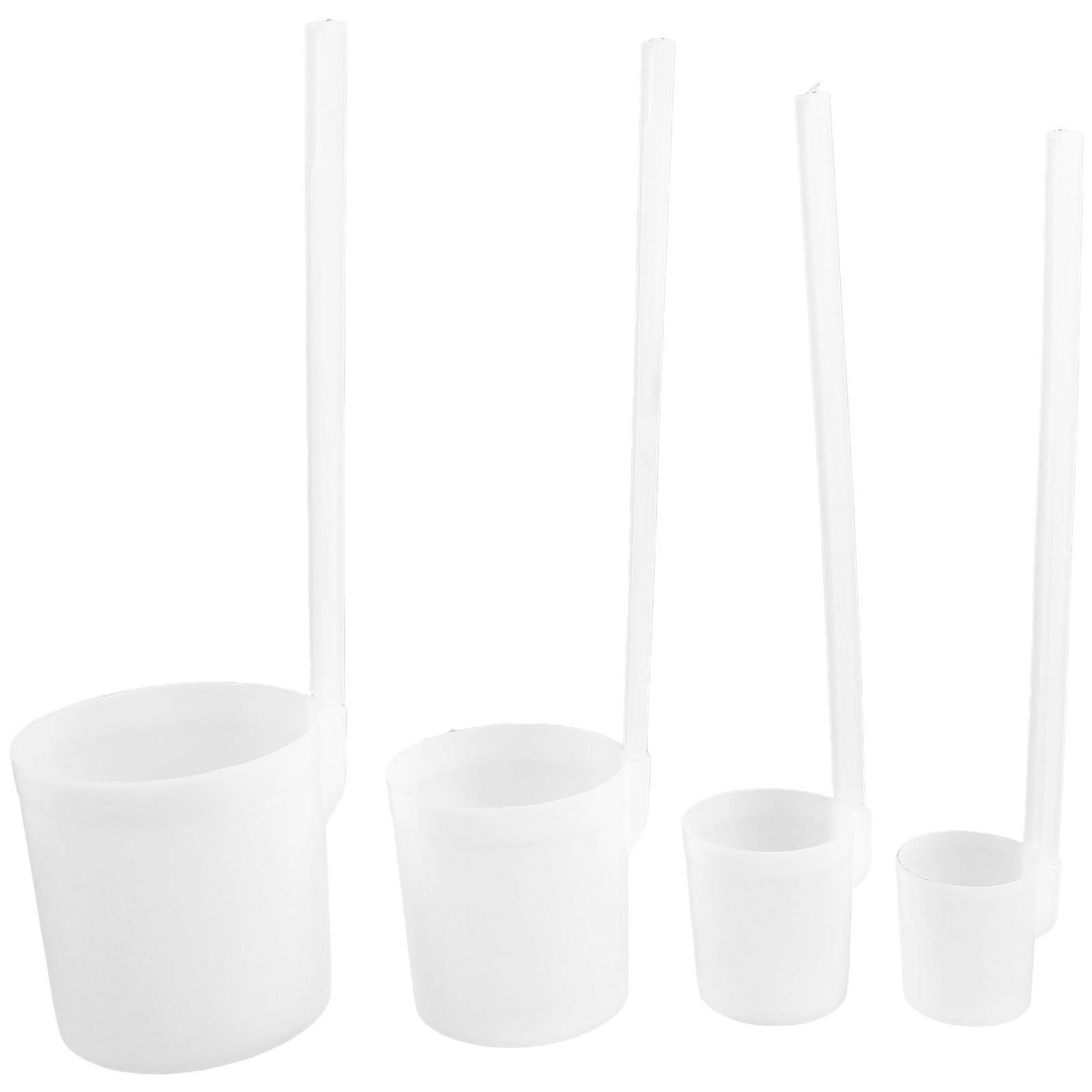 Ladle With Spout Small Plastic Ladle Water Scoop Long Handled Spoon Home Use Parties Materials 4Pcs