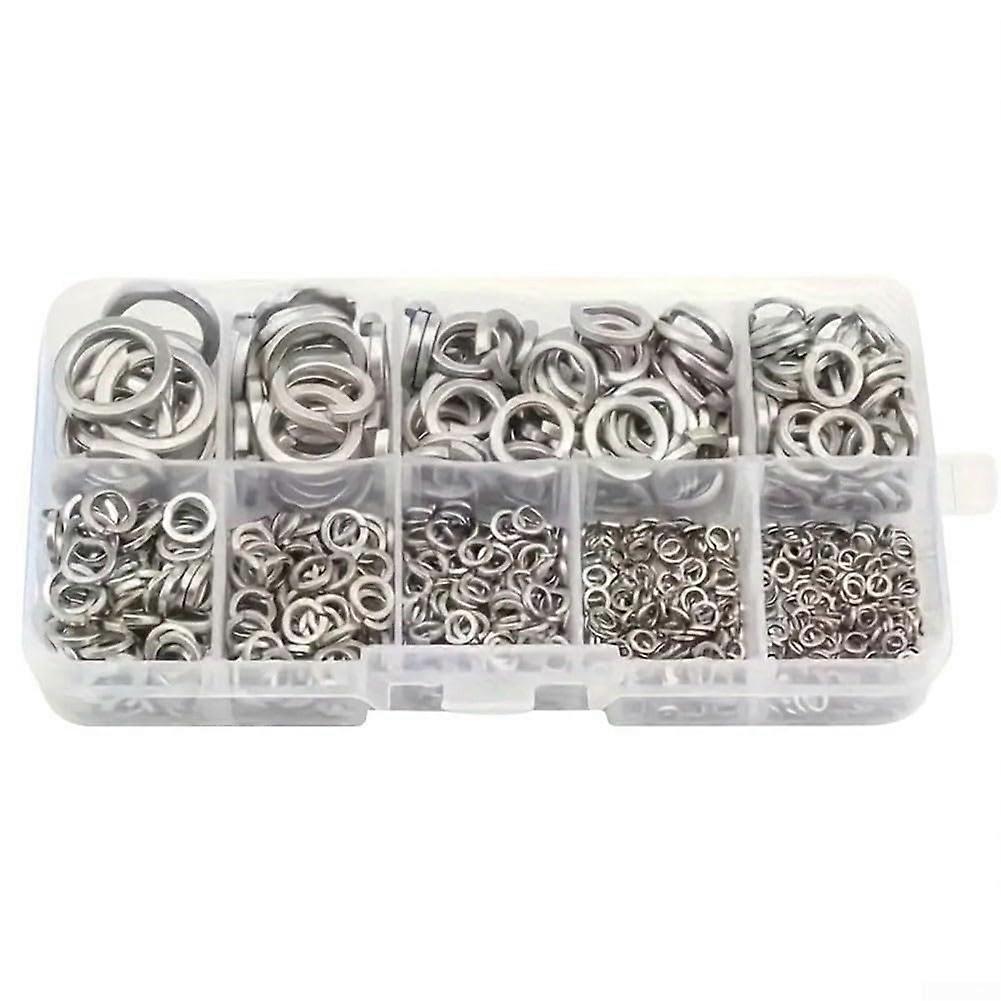 Comprehensive set of 480 stainless steel spring washers for various applications