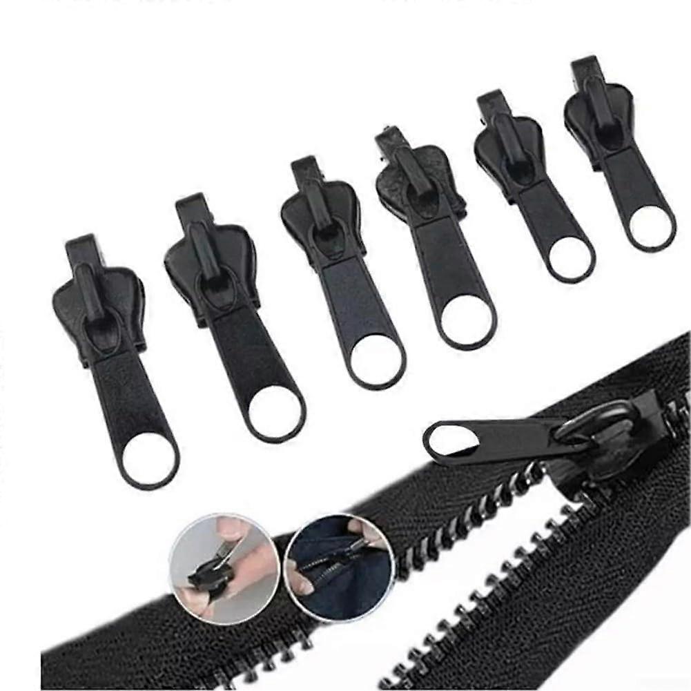 Practical Zipper Repair Set 6-Piece Black for Quick Fixes on Everyday Items No Tools Required