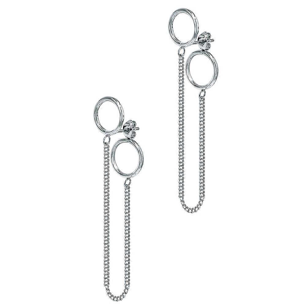 a refined and professional product description based on your input:

 

**2pcs Hoop Earrings – Lightweight Chain Pendant Circular Ear Jewelry for