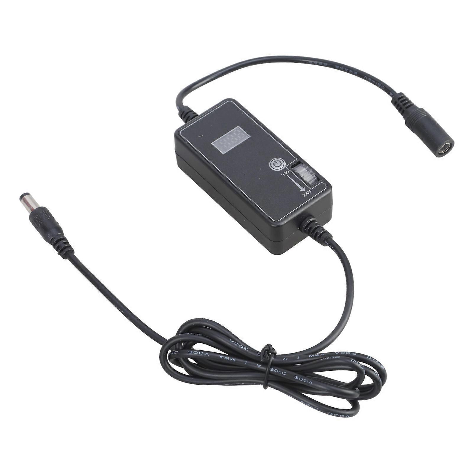 5.5x2.1mm Male to Female 50 Speed Controller Adjustable 12V Fan Controller With Temperature Display For Blower Motor Multicolor