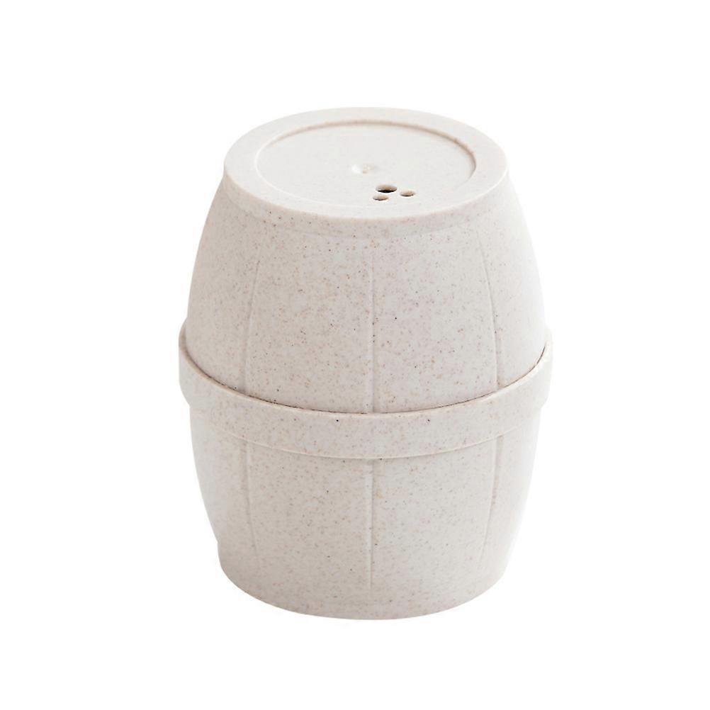 Portable Beige Plastic Toothpick Holder with Hidden Lid for Handy and Clean Storage 3.15 x 3.15 x 4.72 inches