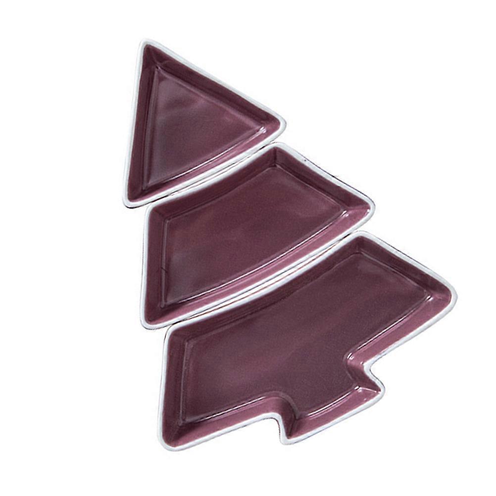 Fruit Platter Christmas Tree Tray Purple Dried Fruit Plate Appetizer For Family Gatherings 1Set