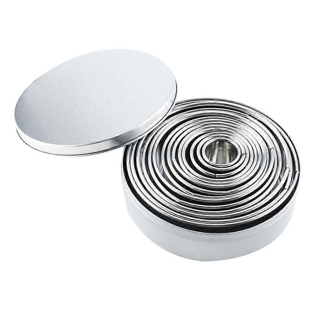 Round Mousse Cake Mold Set in Stainless Steel for Baking Use with Smooth Surface and Easy Demolding 14pcs
