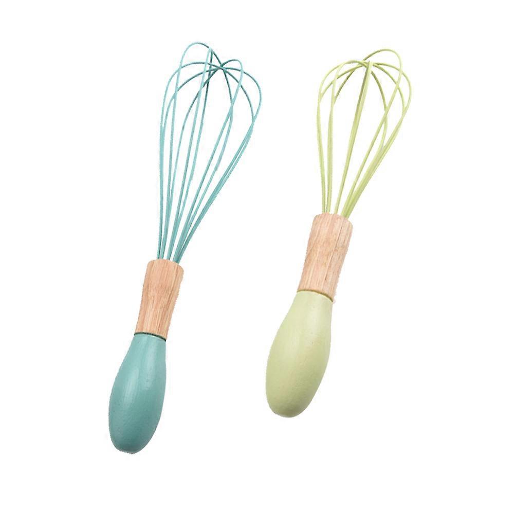 Kitchen Whisks for Cooking Small Whisks Food Mixer with Wooden Handle Comfortable Grip 2Pcs 12-Inch Manual Egg Blender