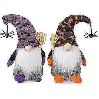 Adorables muñecos de peluche de gnomo de Halloween para decoración festiva del hogar - Juego de 2