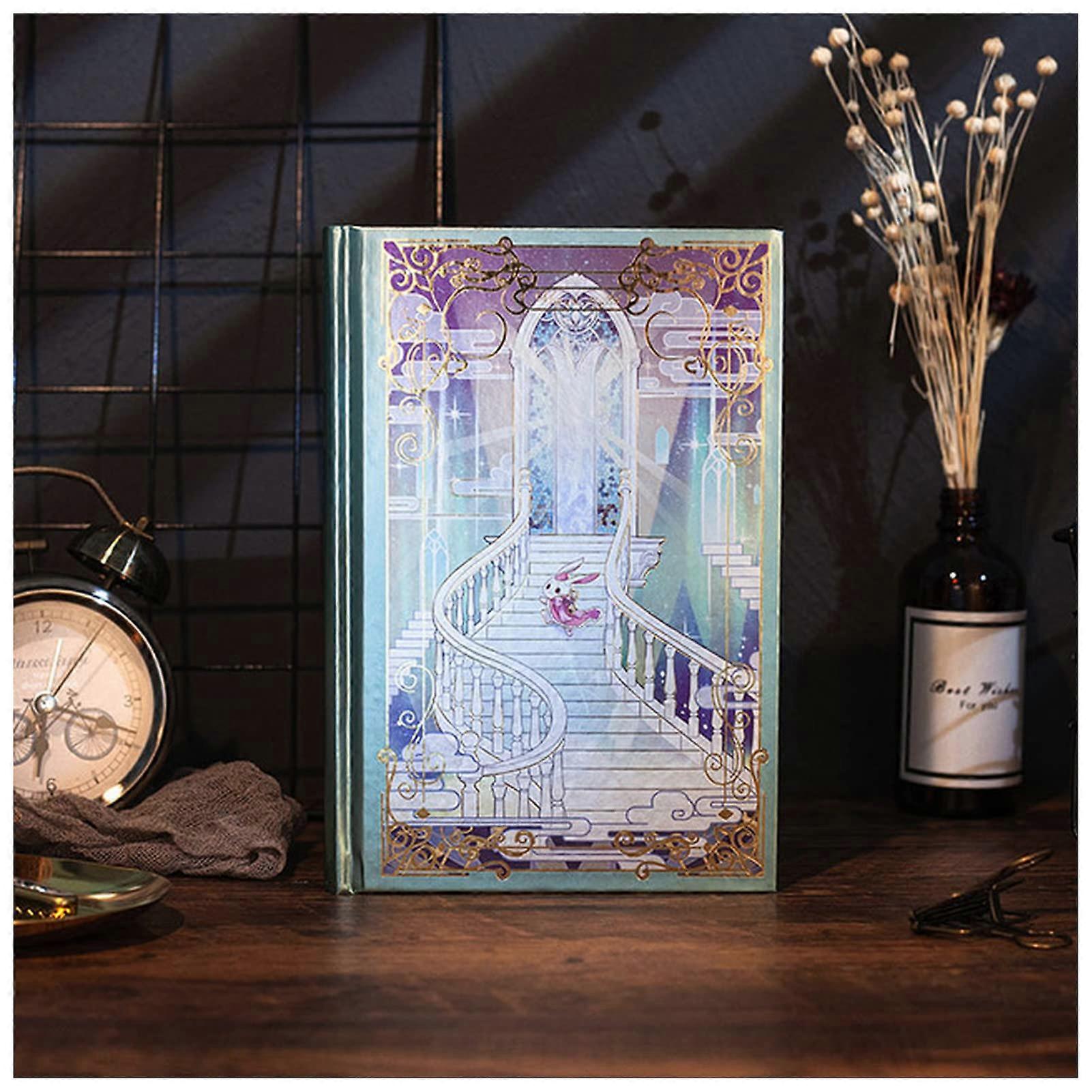 A5 Magic Castle Diary Journal Sketchbook Beautiful Planner Notebook Study Notepad Hard Cover Girls Notebook (Color: B1 PCS, Size: A5) A5 B1 Pieces