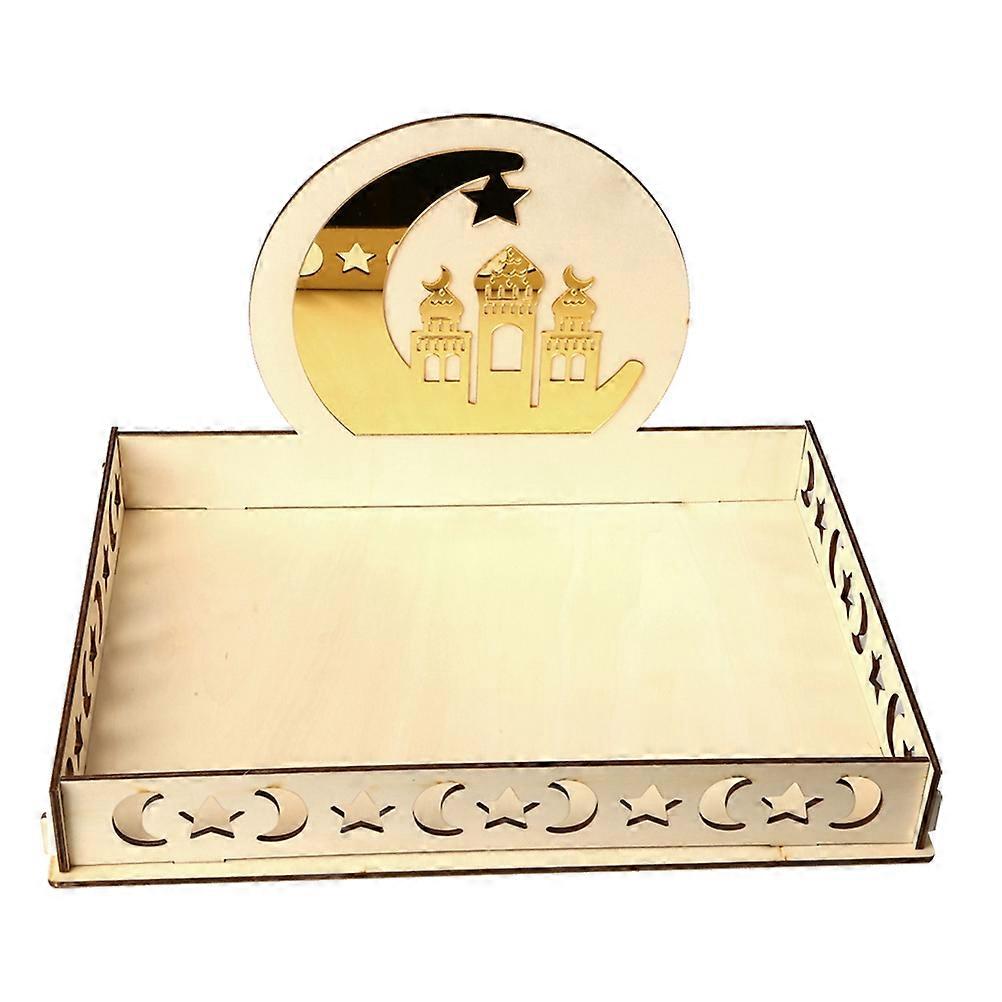 Holz Servierplatte Star Moon Eid Party Essen Tabletts 1Pack