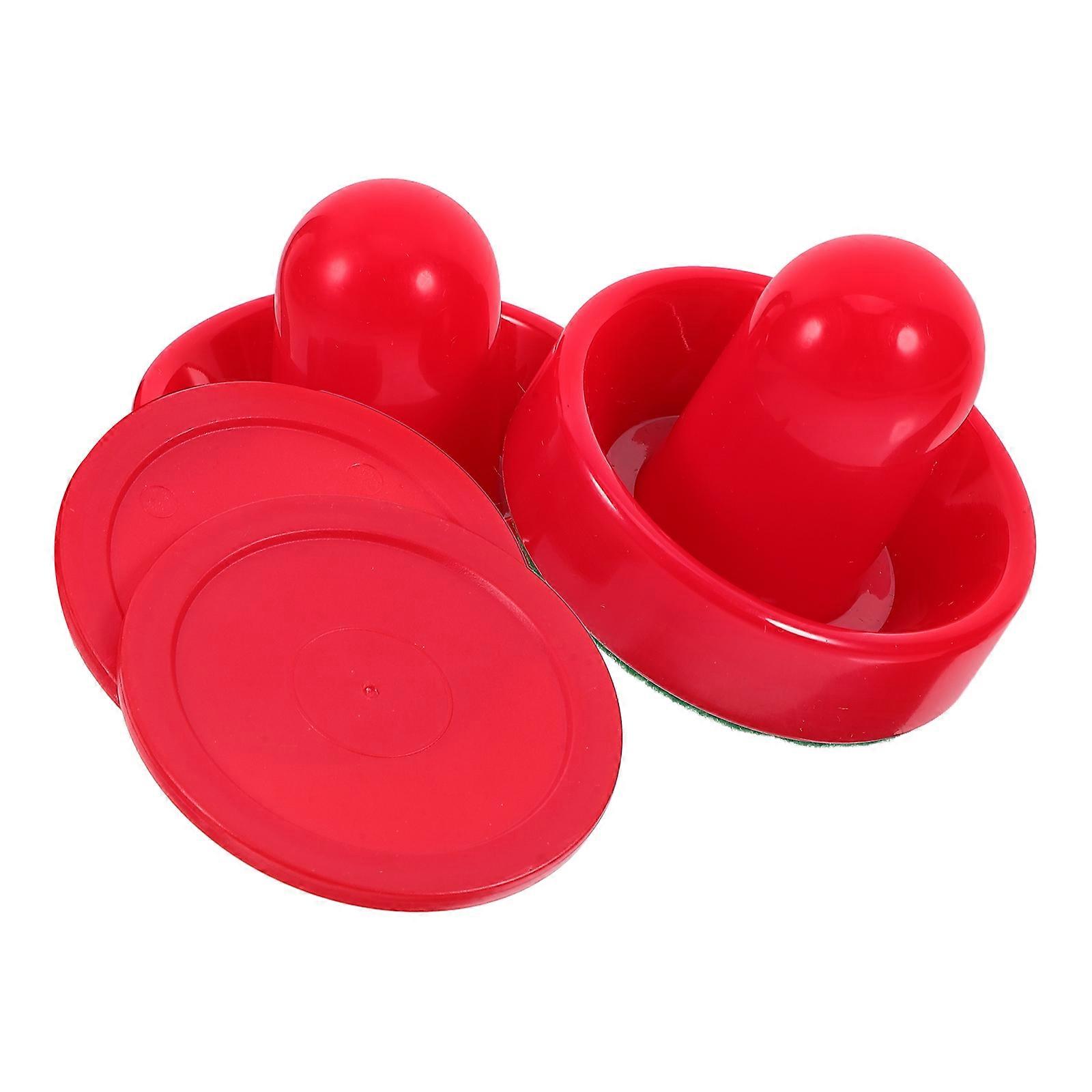 Red ABS Ice Hockey Pucks and Paddles Set for Party Fun Perfect for Game Rooms 1 Set