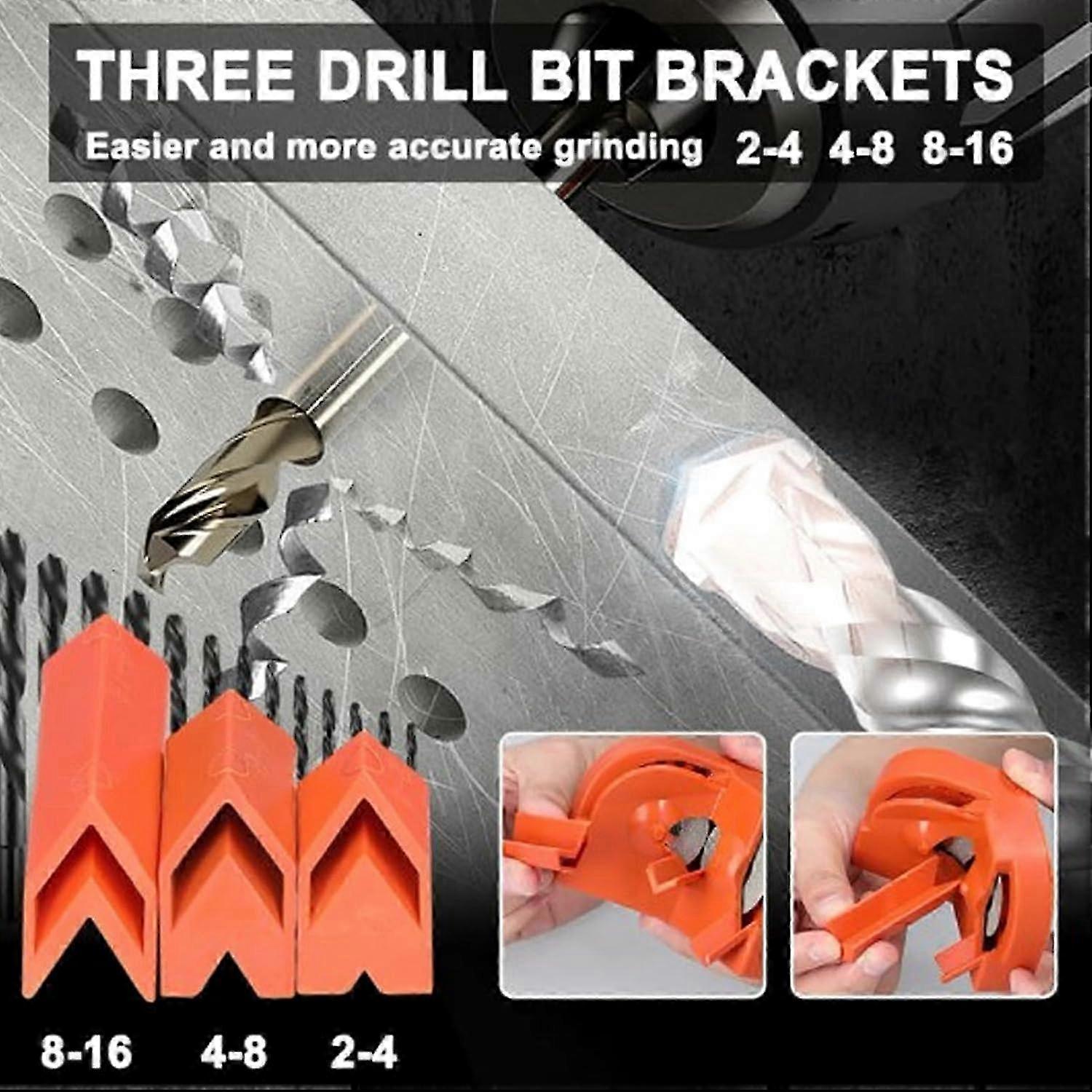 Drill Bit Sharpener, Plastic Orange Drill Bit Grinding Sharpener for Hardened Steel Carbide 2025