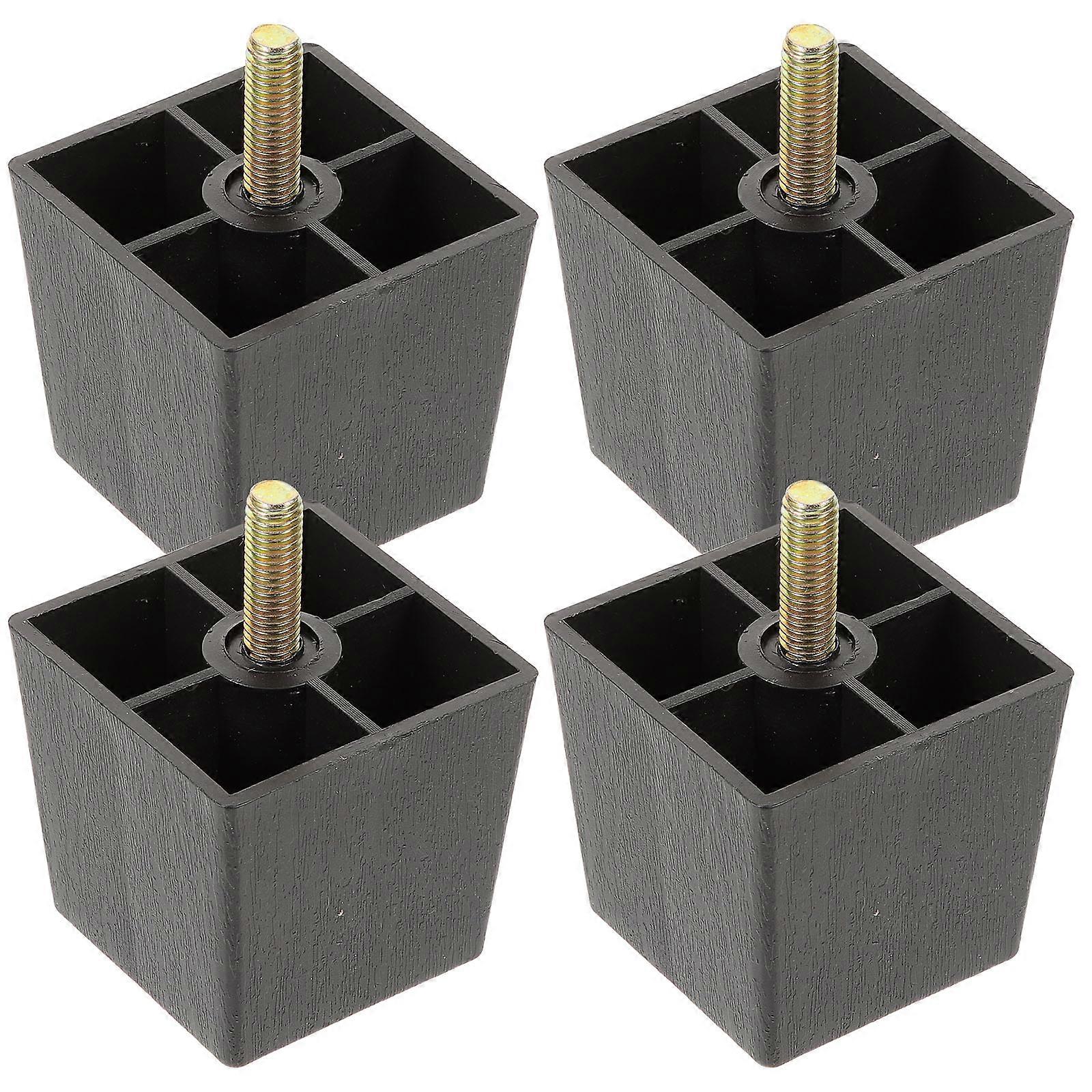 4pcs Square Furniture Feet Durable Bed Risers for Couch, Sofa, Tables, and Cabinets Space Saving Design, Easy Installation