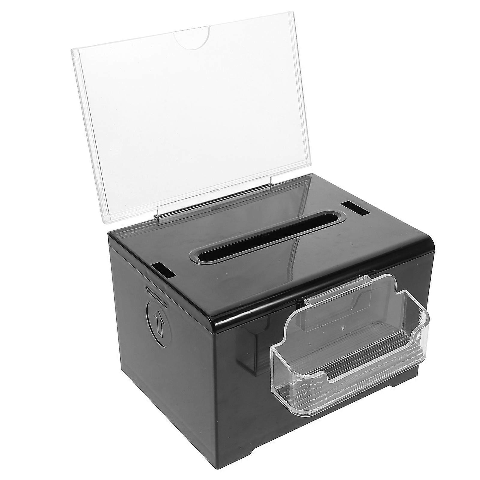Cash Box with Lock Transparent Suggestion Box for Corporate Meeting Voting Case Feedback Collection Practical Design 1Pcs