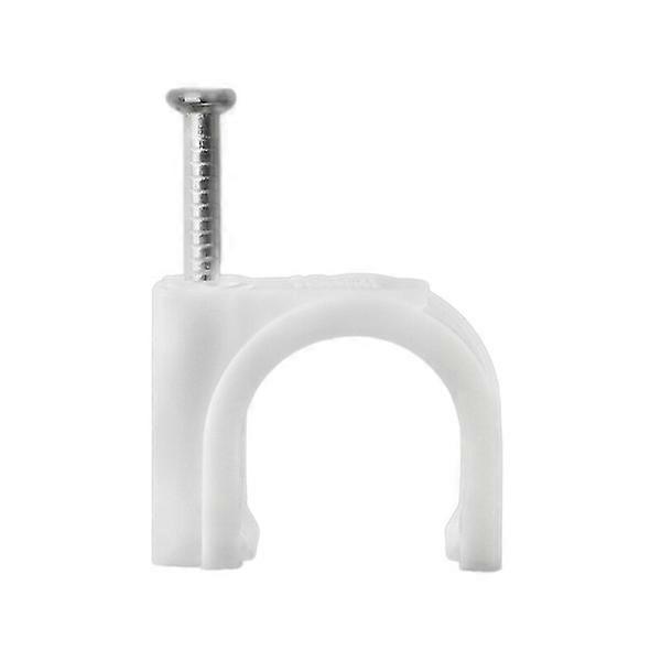 100 pack 6mm round white cable clips.