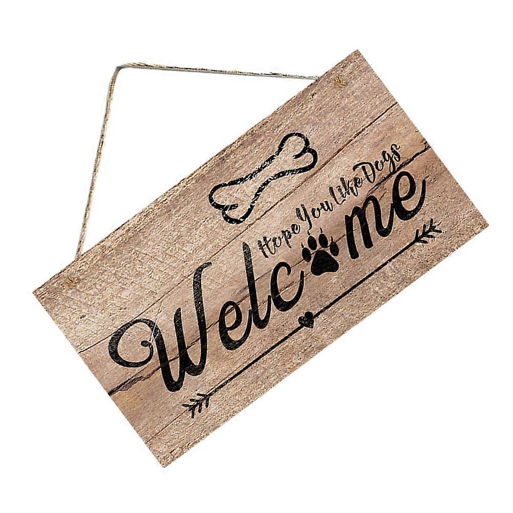 Rustic Welcome Cutout Sign for Front Porch Decoration Crafted from Density Board Light Brown