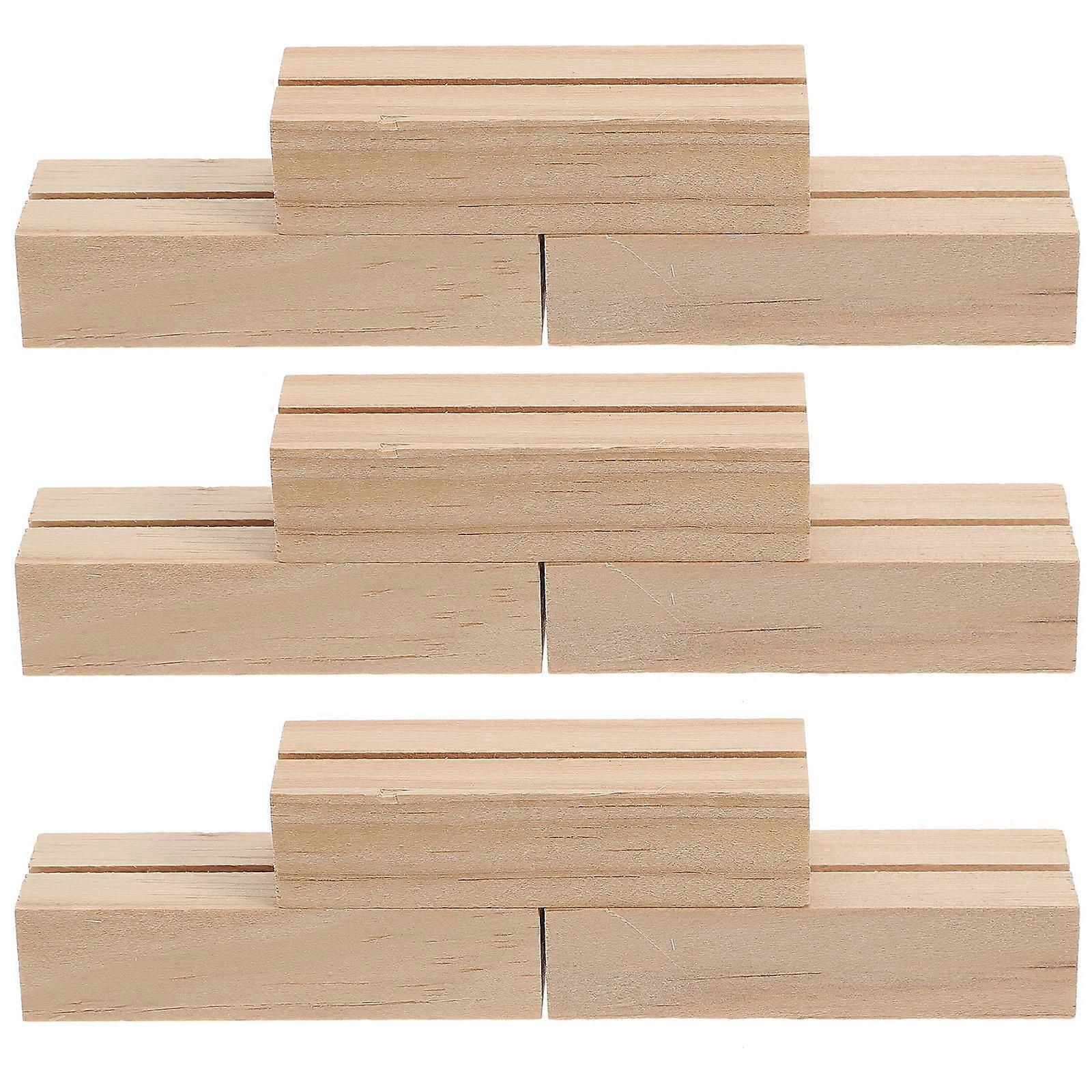 Wooden Card Holders for DIY Projects and Toy Cars Beige Color Safe and Sturdy 10 Pieces