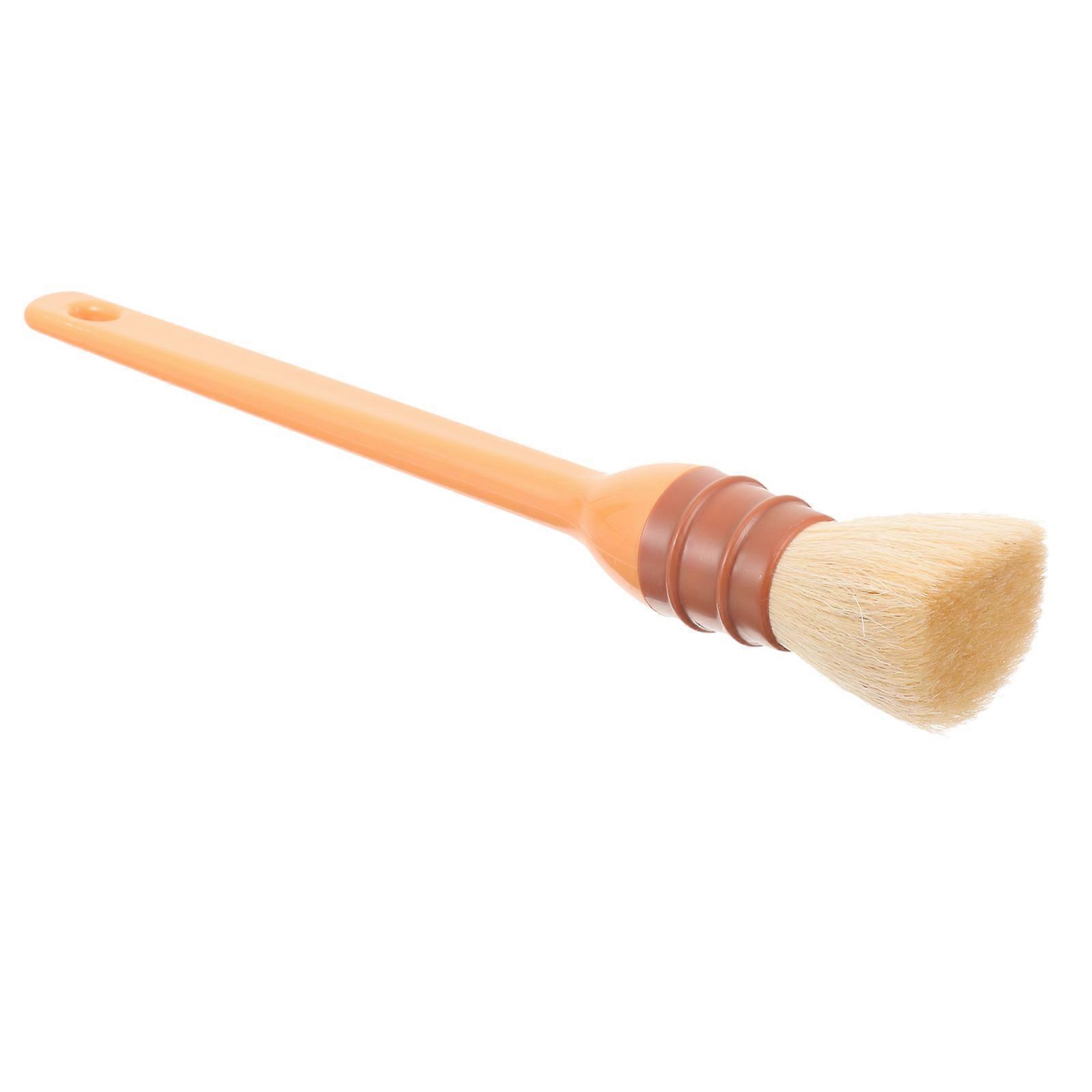 Brown Fleece Pastry Brush for Barbecue with Plastic Handle and Hanging Hole 7.87 Inches