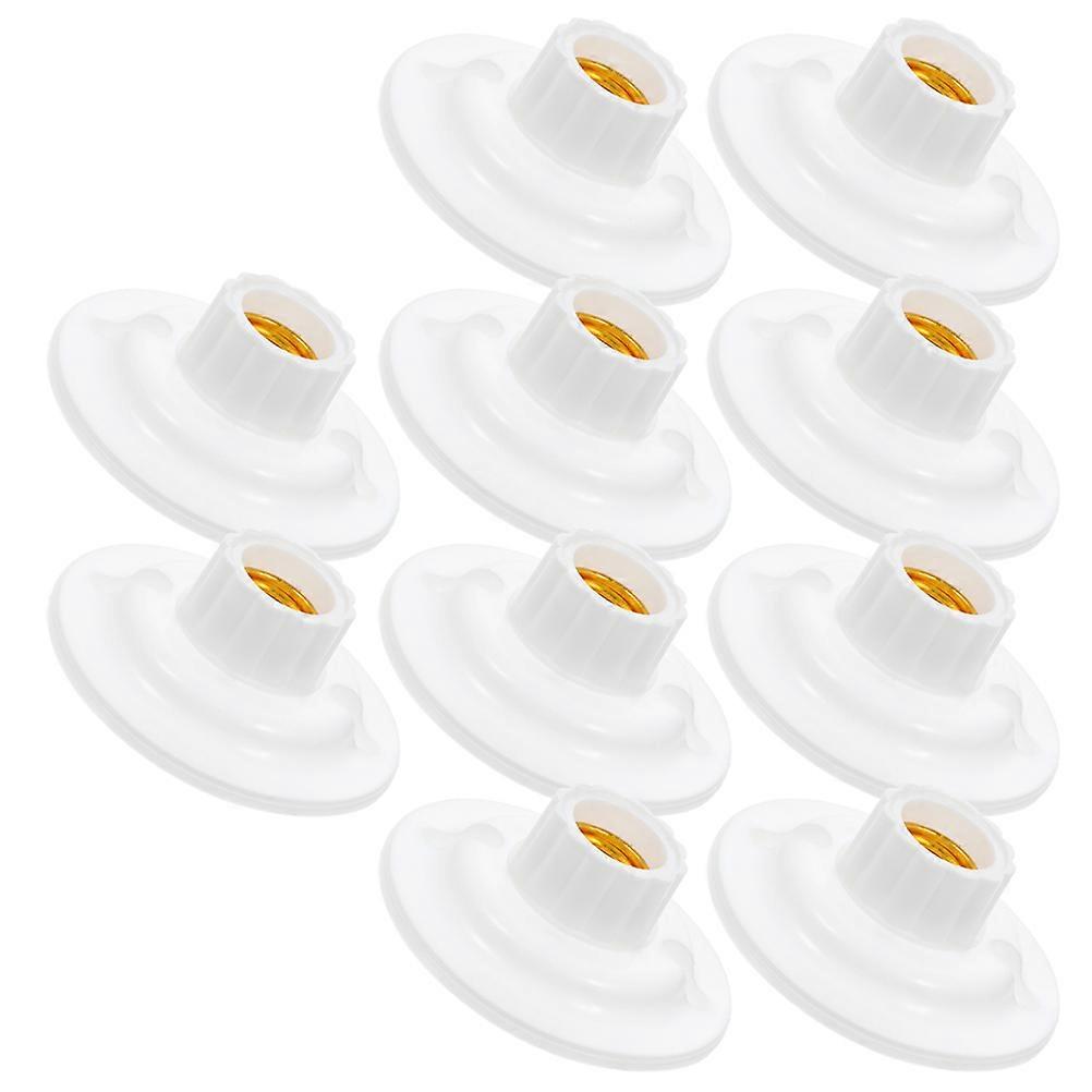 E27 White Plastic Lamp Socket Holder for Home Use Easy Installation Ideal for Chandeliers and Table Lamps 10pcs