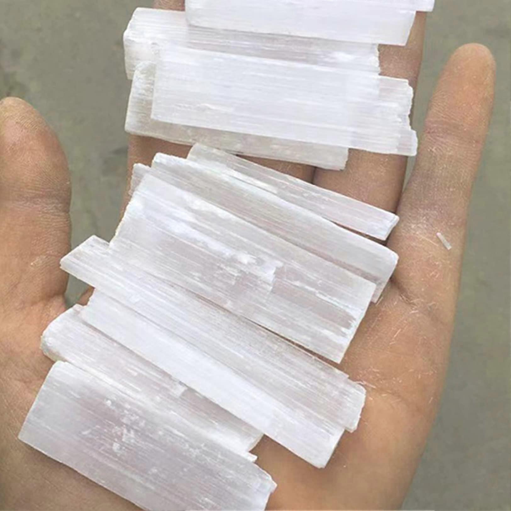 Natural Selenite Crystal Sticks White 5-10 cm, Bulk 1-10 Pieces, Clear Gypsum Reiki Healing Wands, Mineral Specimens