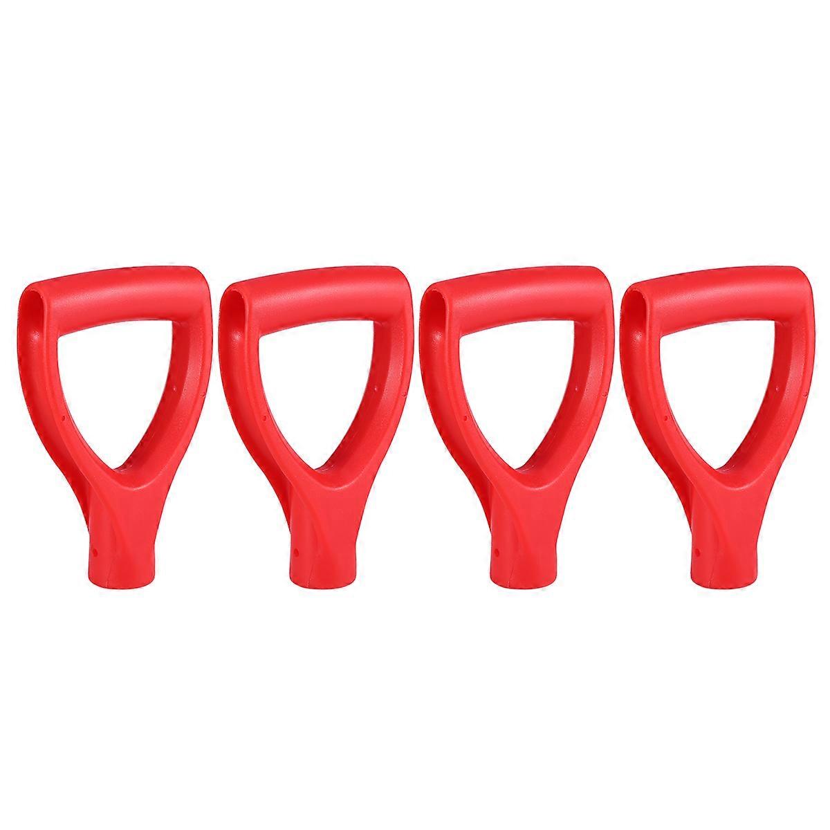 Digging Handle Replacement Spade D-Shaped Non-Slip Easy to Hold Red 4Pcs