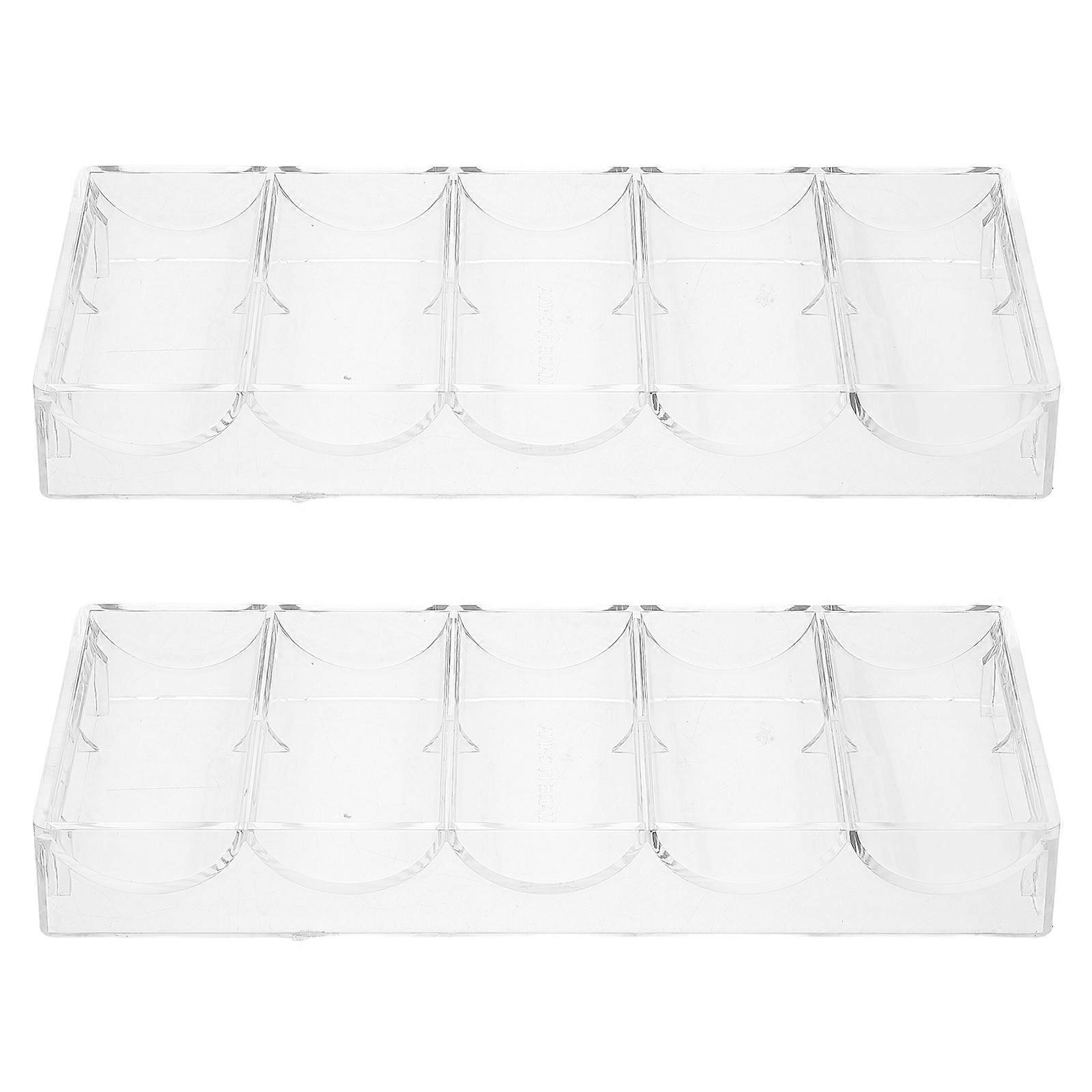 Transparent Chip Trays For Secure Storage And Game Efficiency Perfect For Hosts And Gamers In 20.80X7.70X2.80CM Size 2Pcs