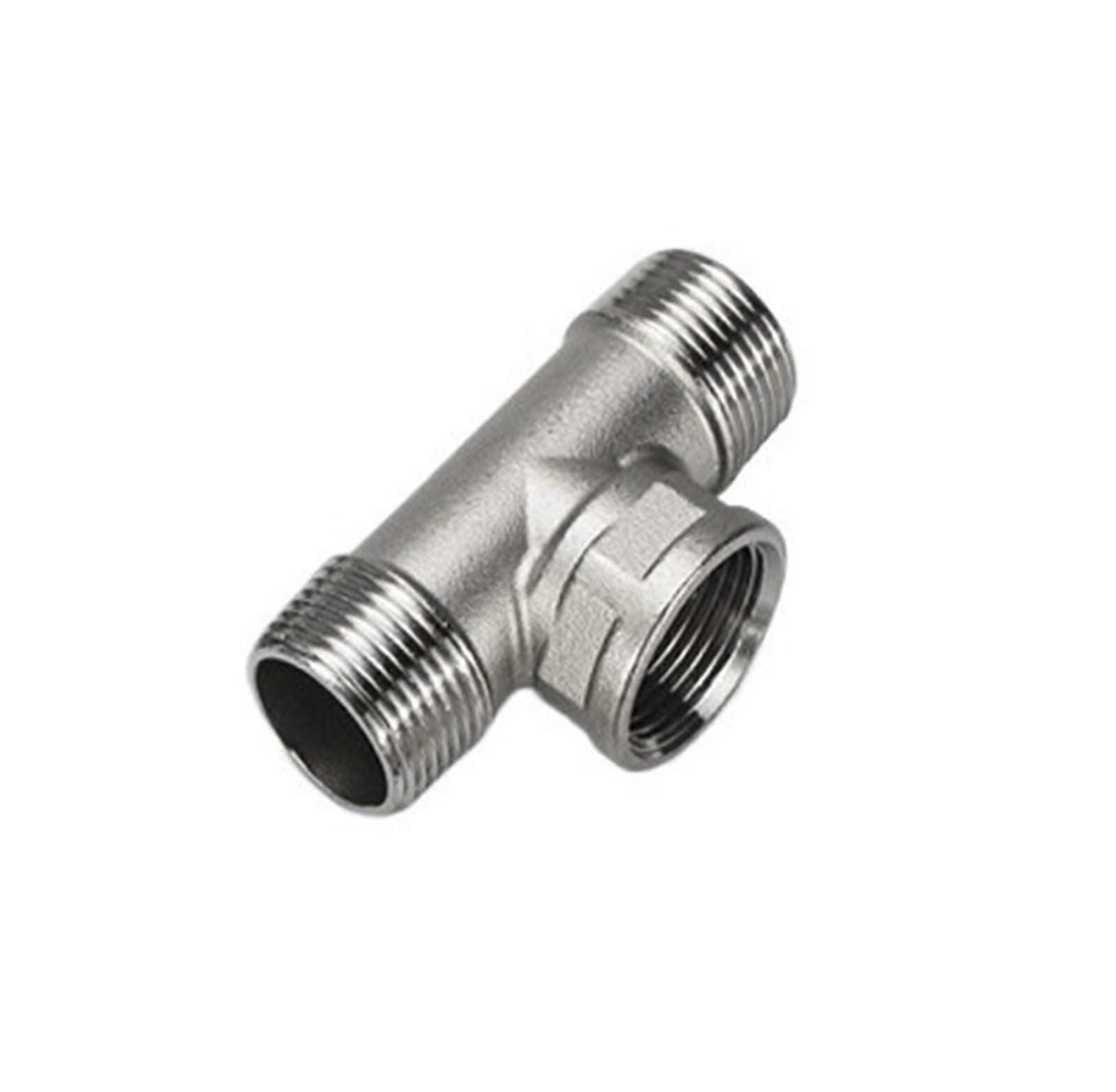 Stainless Steel 304 External and Internal T-Fittings, Threaded Pipe Accessories, G1 Size, Sanitary Tube Connections