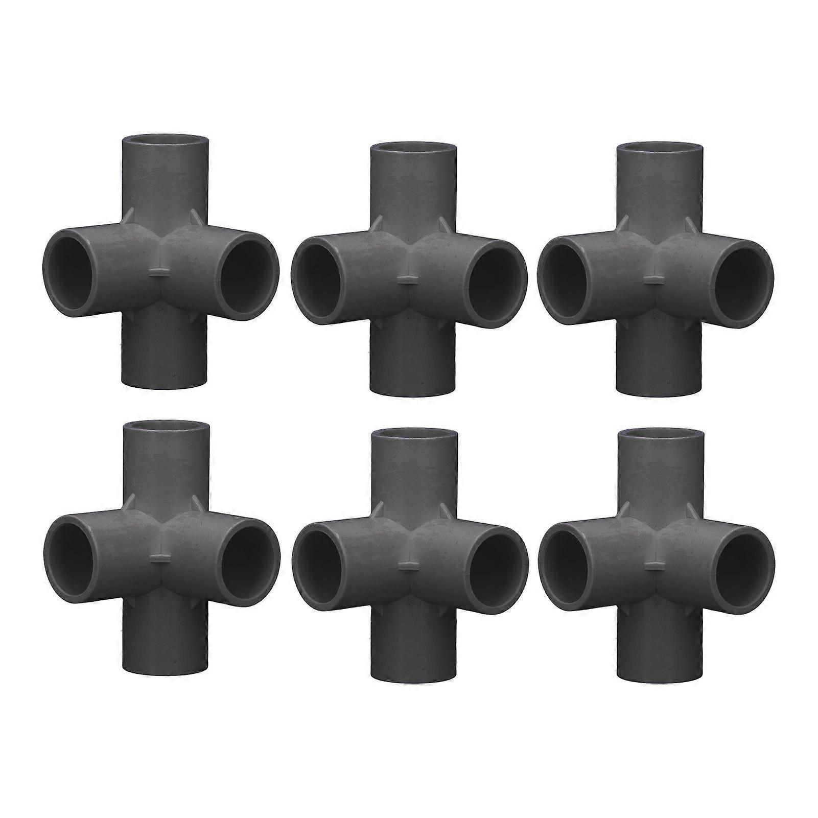 10PCS Pipe Fitting Connectors PVC 0.8in Pipe Splice 4 Way Elbow Fitting for Funniture Tent Connection Black 