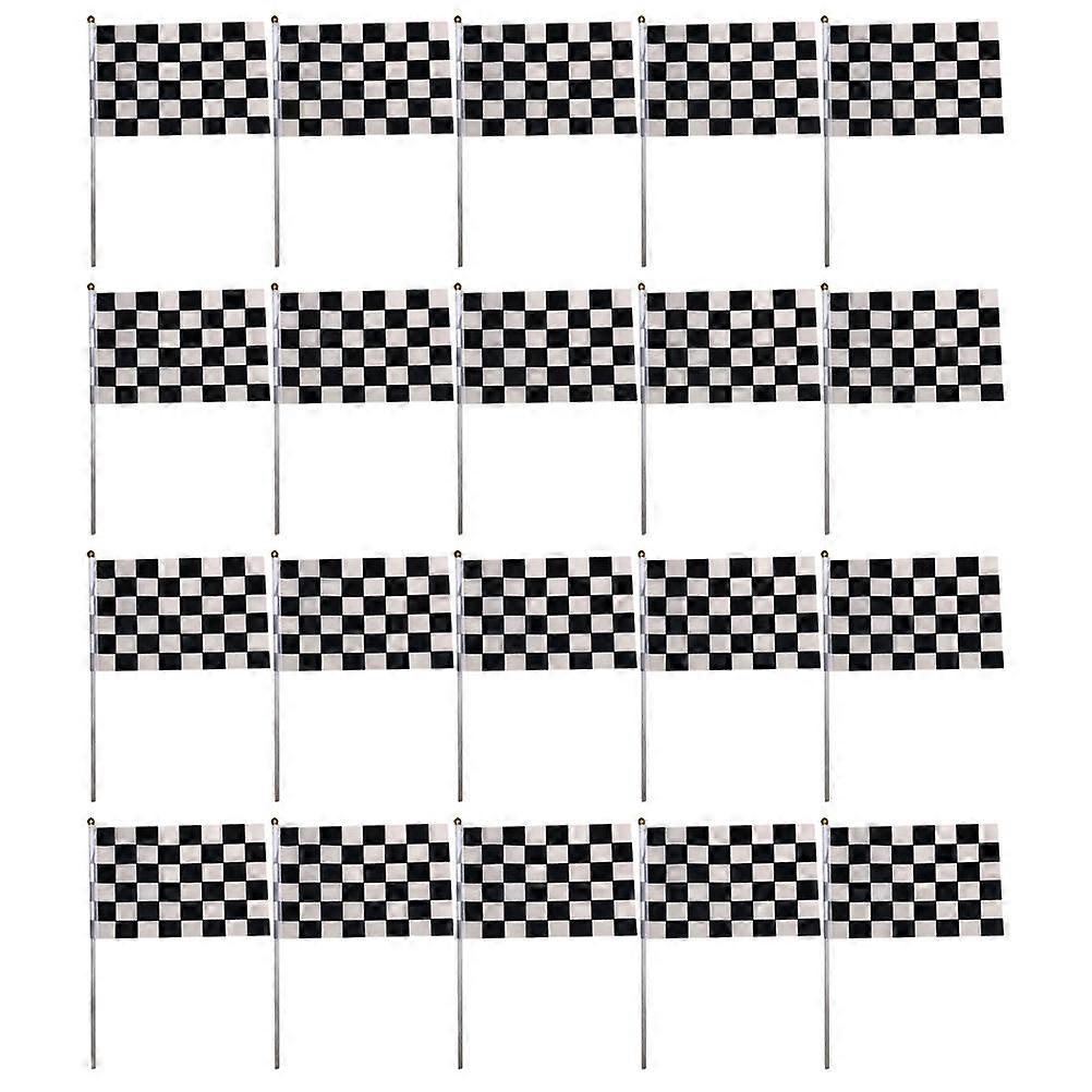 Automotive Checkered Flag Race Flag for Sports Use 25Pcs on A Stick
