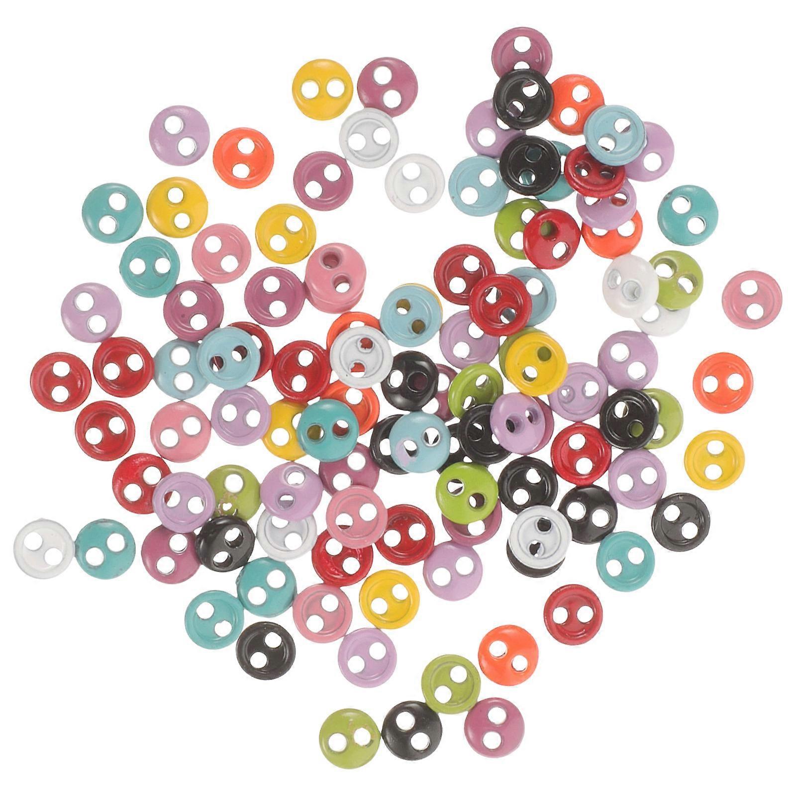 Tiny Design Mini Buttons For Doll Clothes Assorted Color For Craft Making And DIY Projects Round Shape 100Pcs