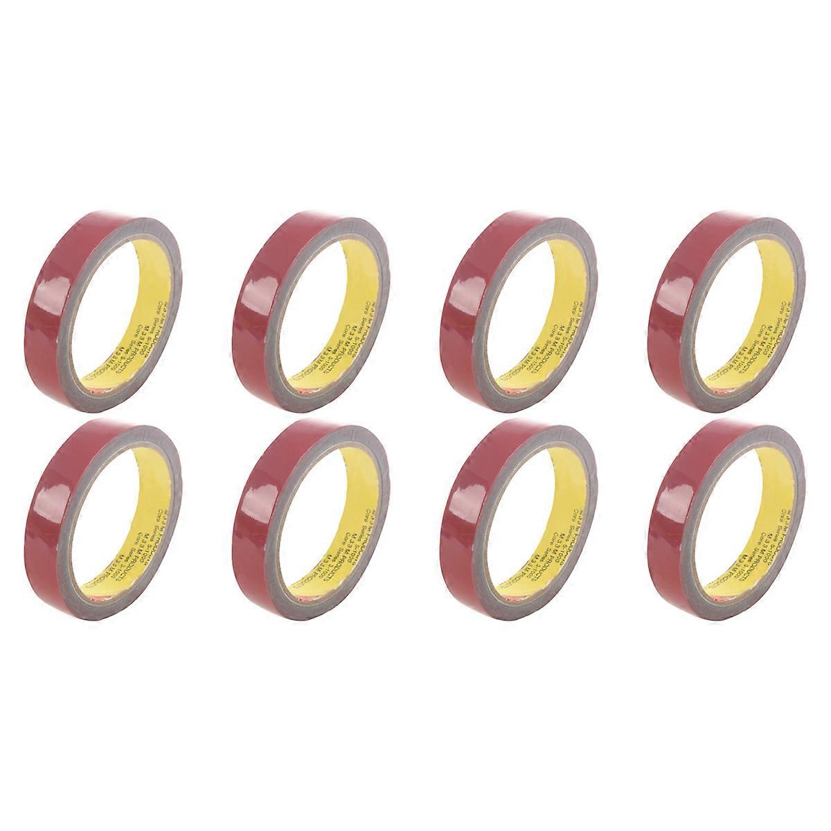 8pcs Strong Permanent Double Sided Super Sticky Foam Tape Roll for Vehicle Car, Red 20MM x