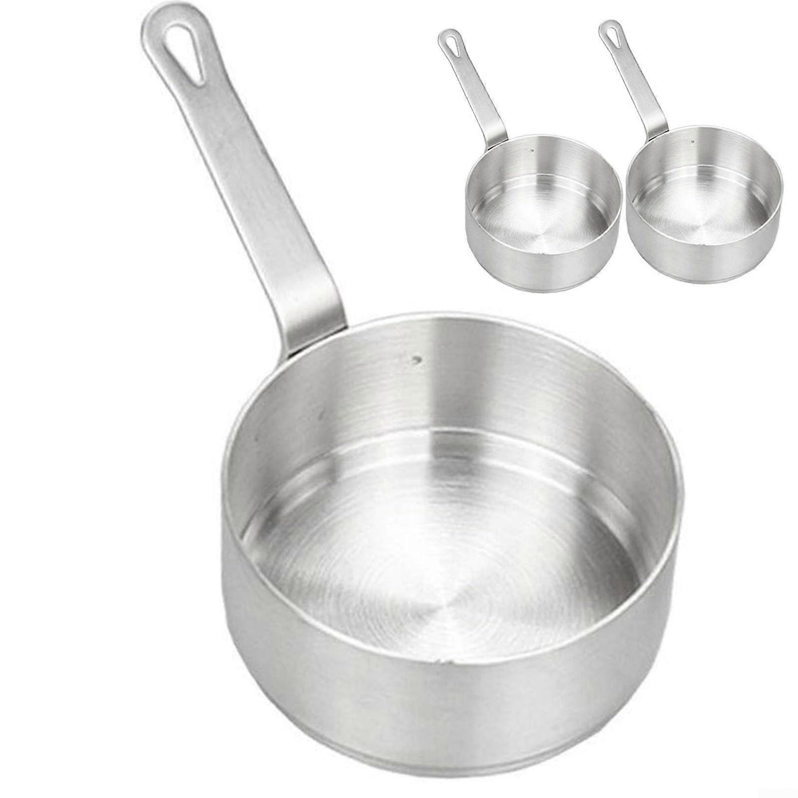 Small Milk Pan Stainless Steel Mini Butter Melting Pot Set, 3pcs Cooking Saucepan for Coffee and Milk Warmer, 3 Sizes