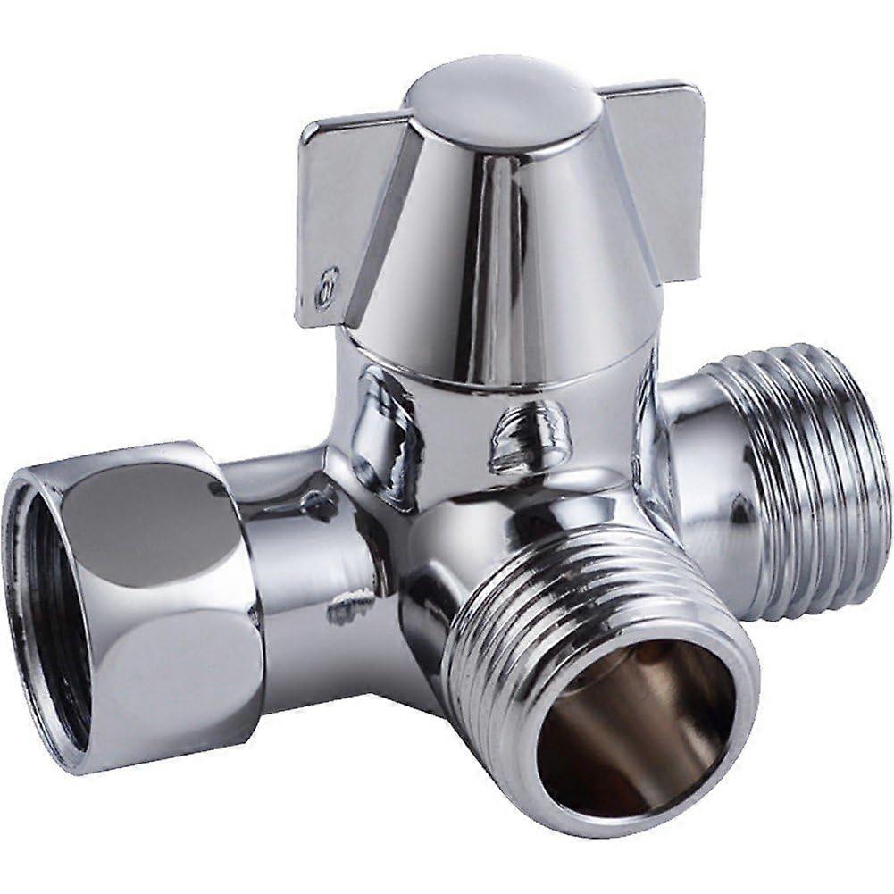 Solid Brass Shower Arm, 3Way Diverter for Fixed Spray Head, G1/2 Inch Shower Arm TAdapter, Replacement Part for Shower System