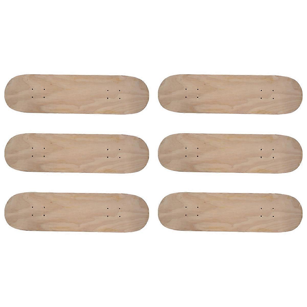 6X 8Inch 8-Layer Maple Blank Double Concave Skateboards Natural Skate Deck Board Skateboards Deck Wo