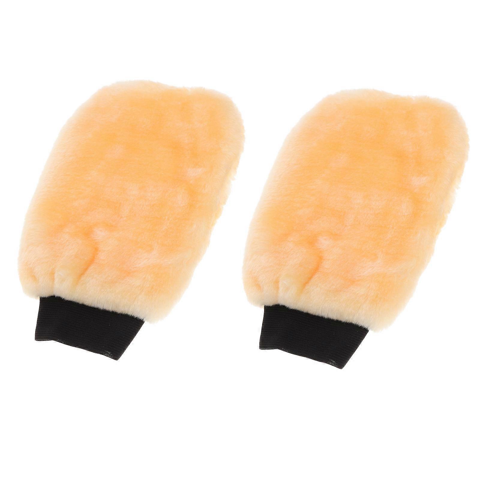 Here's a refined and professional product description for **"2pcs Car Wash Gloves Thick Woolen Mitts For Efficient Vehicle Care For Car Polishing