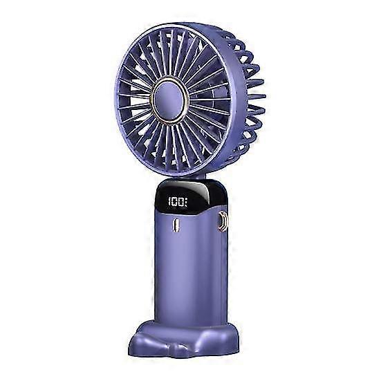 Foldable Handheld Fan with 5 Speed Gears, 90-Degree Adjustable, 3000mAh Rechargeable Battery & Digital Display for Dormitory Use