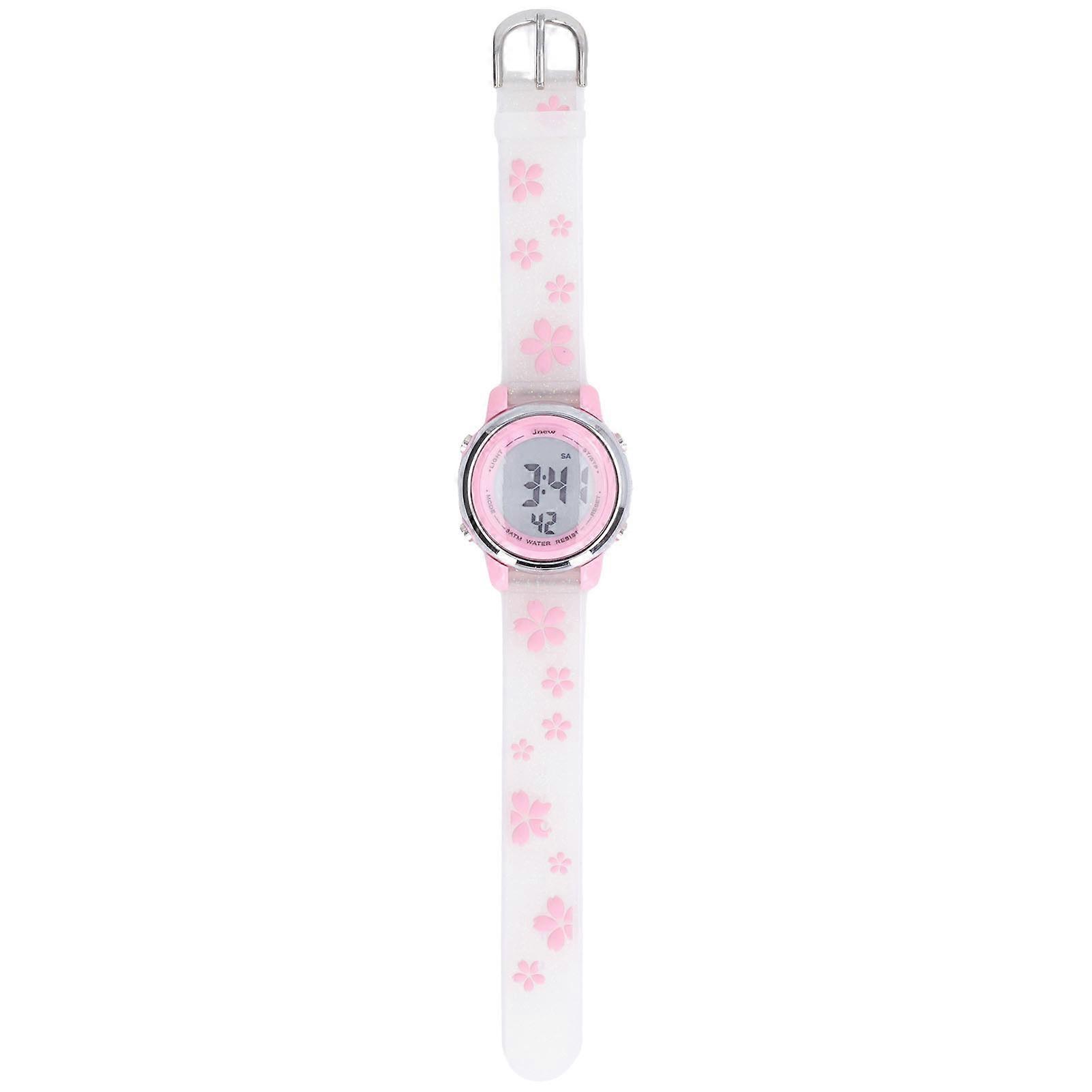 Girls Digital Sport Watches Clear Scale 3D Cartoon Waterproof Watch with LED Backlight Alarm Clock for 3 to 10 Years Old White