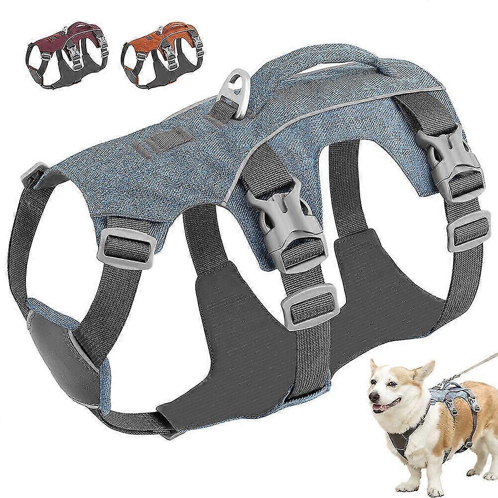 No Pull Dog Harness with Handle Reflective Adjustable Nylon Padded Vest