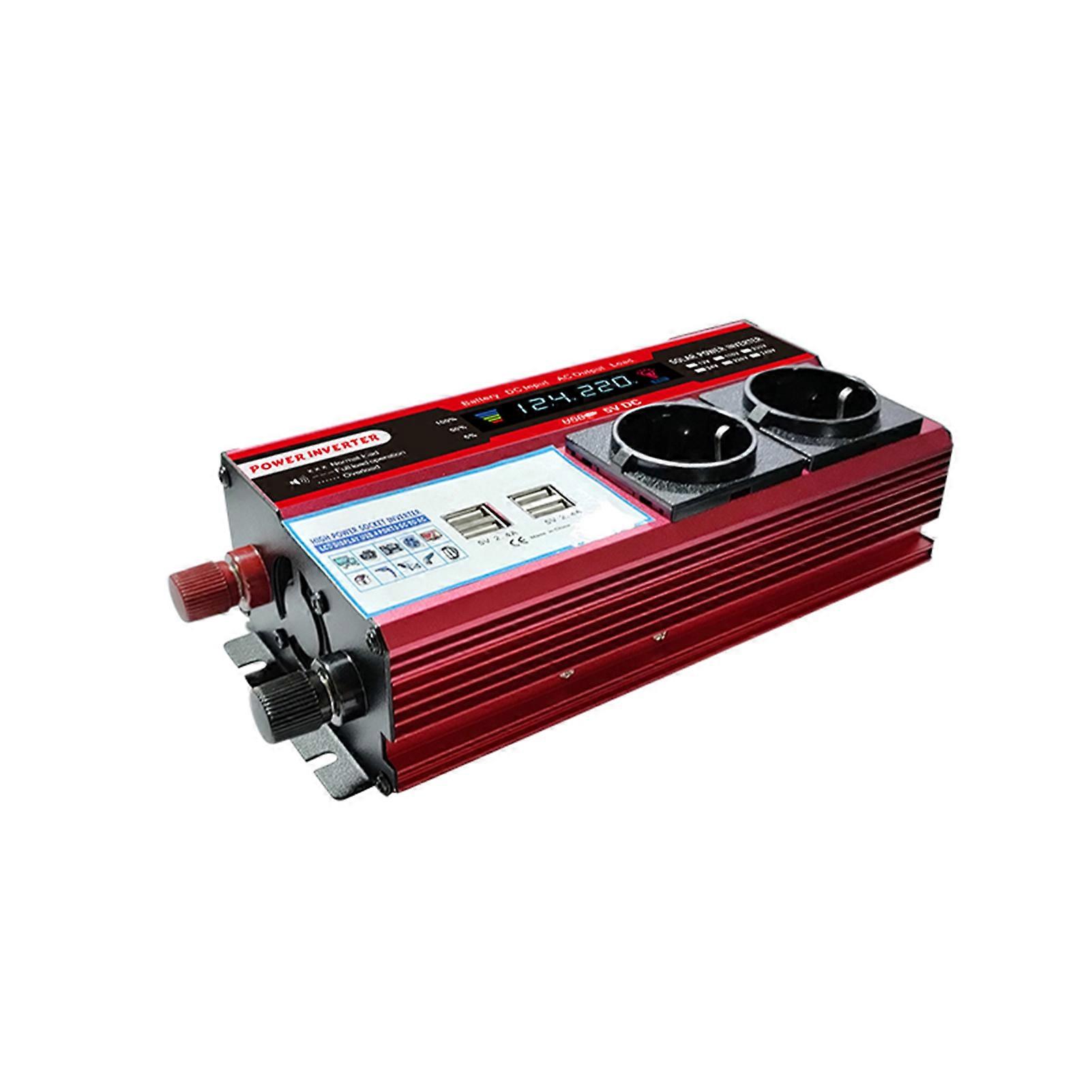 Solar Power Inverter High Efficiency Sine Wave Inverter Home Car RV Solar Power Converter with LCD Display 650W