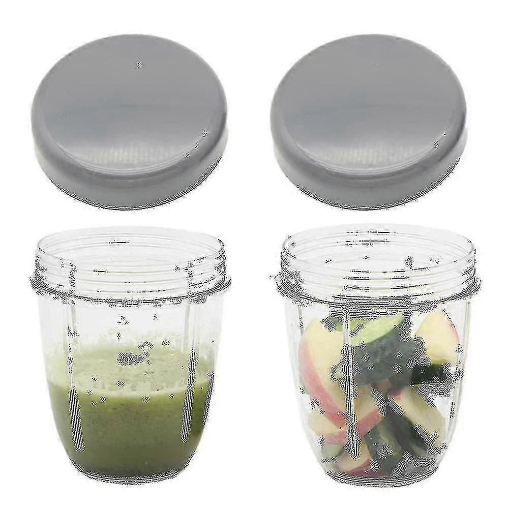 Blender Cups And Flat Lids Replacement Parts For Nutribullet, 2 Pcs
