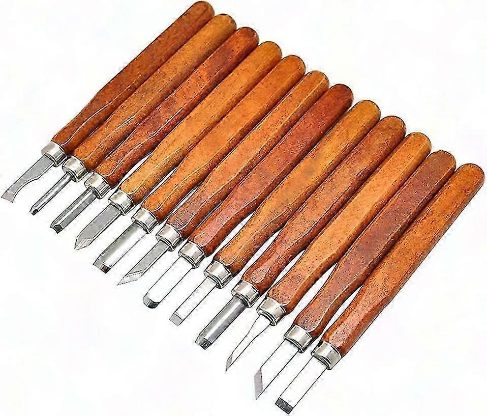 Woodcarving Set with 12 Handmade SK2 Steel Chisels - Beginner's Kit for Woodworking & DIY Crafts