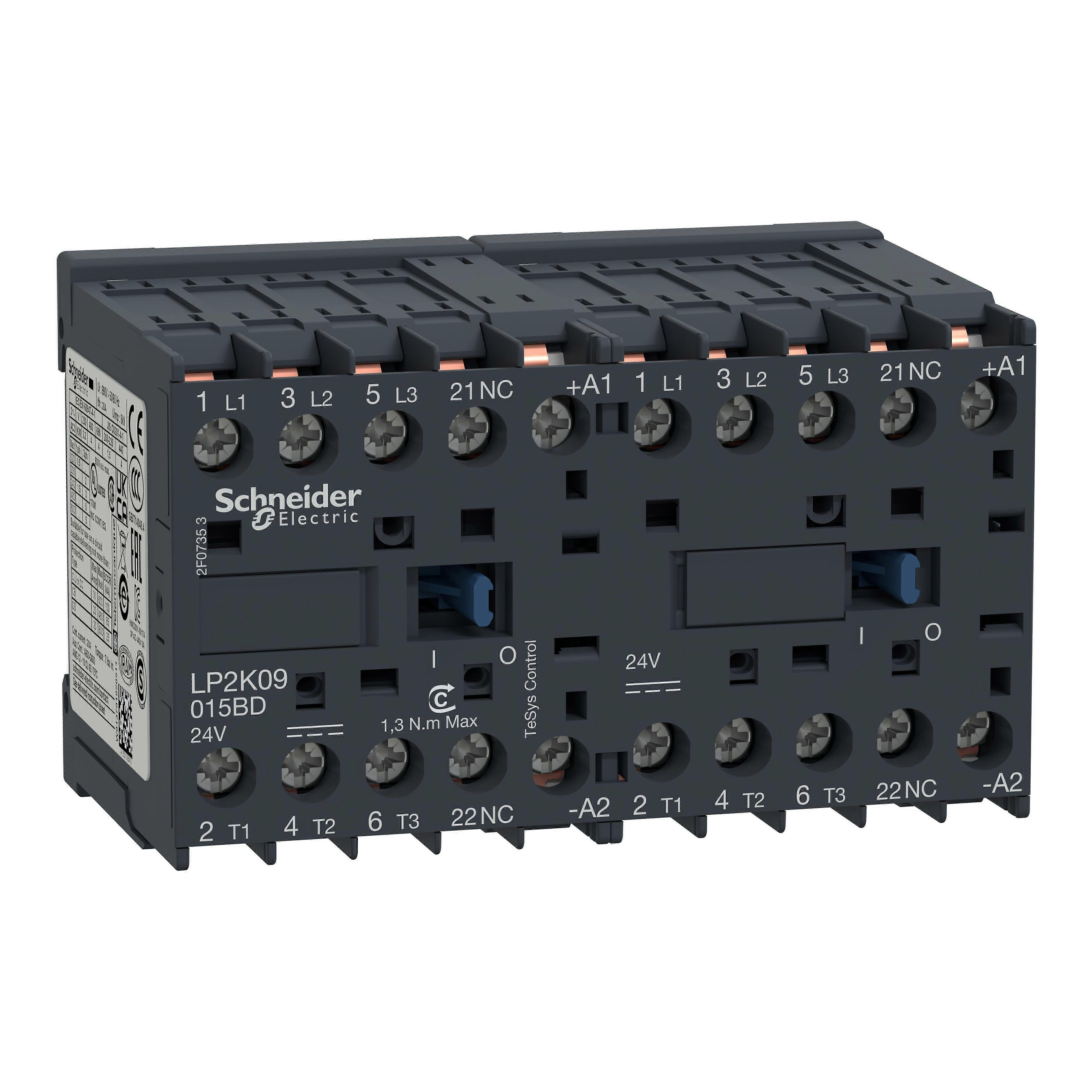 Schneider Contactor 3 Pole 24v Dc 20a Tesys K Lp2k09015bd