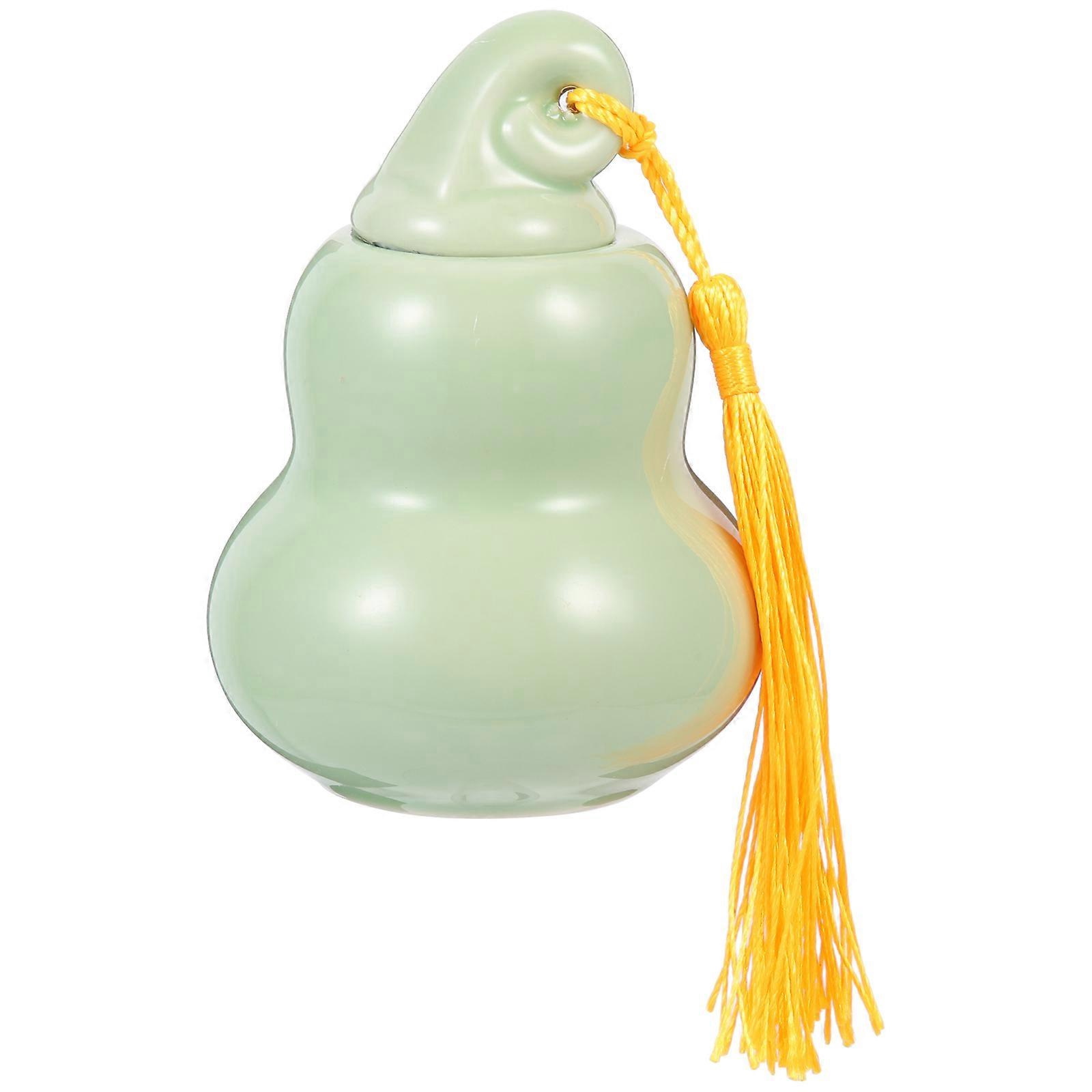 Ceramic Sealed Jar Suitable For Family Storage In Green Color With Traditional Design 1Set