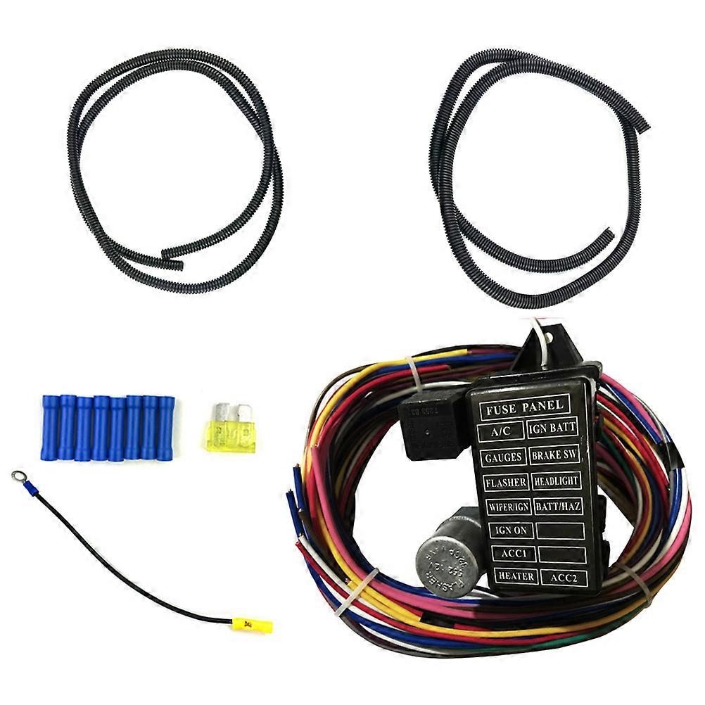 Muscle Car Wire Kit 12 Circuit Harness For Automobile Accessory Assorted Color Function Replacement 1 Set