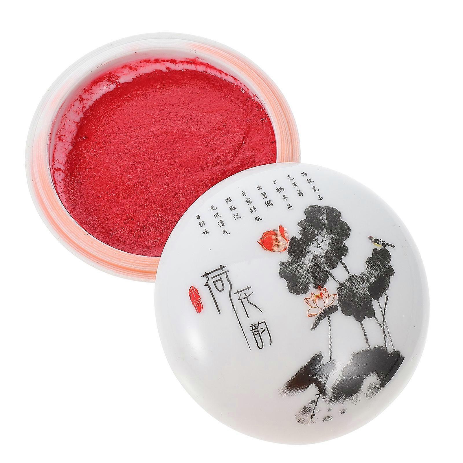 Ink Pad Bright Red Inkpad Suitable For Children Retro Chinese Style 1Set