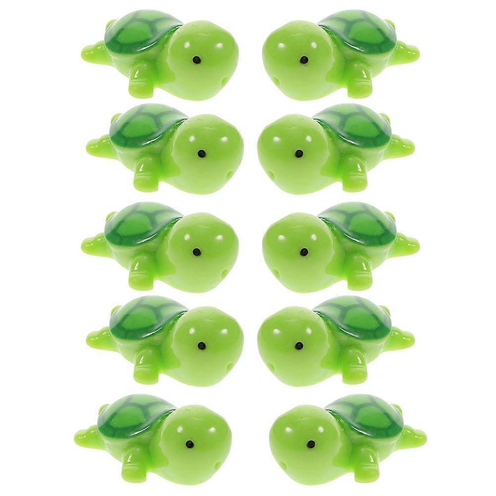 Garden Statue Turtle Figurine Decorative Item For Yard And Garden Light Green 2.20X1.00X1.00CM 10Set