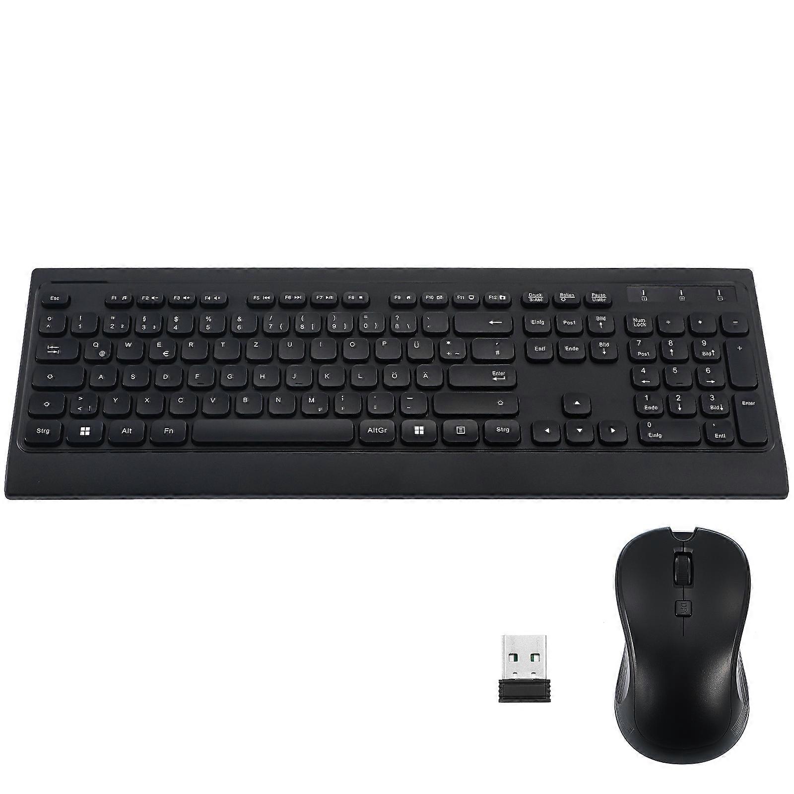 Ergonomic Wireless Keyboard and Mouse Set for Computer 1Set Black