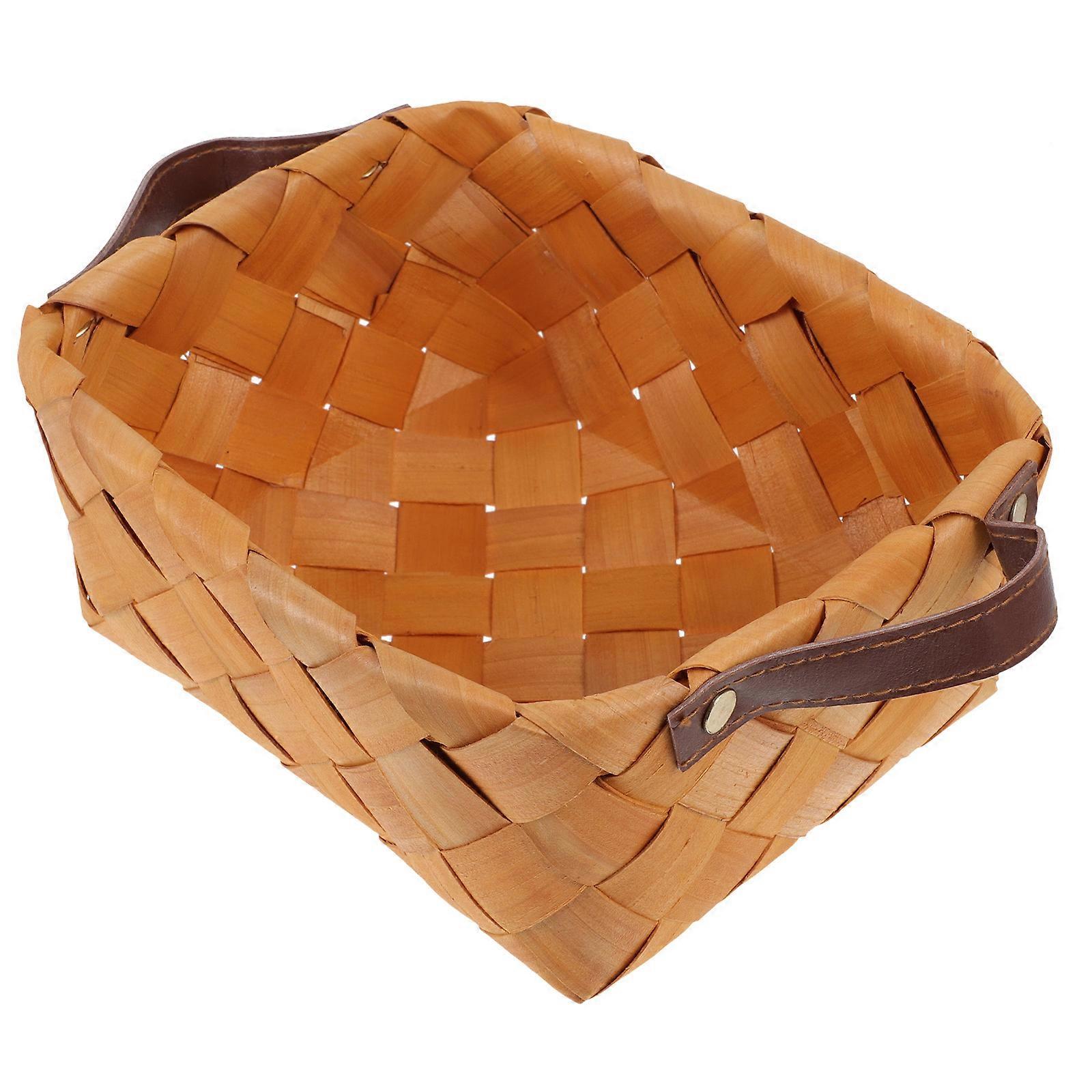 Decorative Woven Fruit Holder Suitable For Home Use And Garden 23.5X19X10CM Khaki Craftsmanship 1Pc